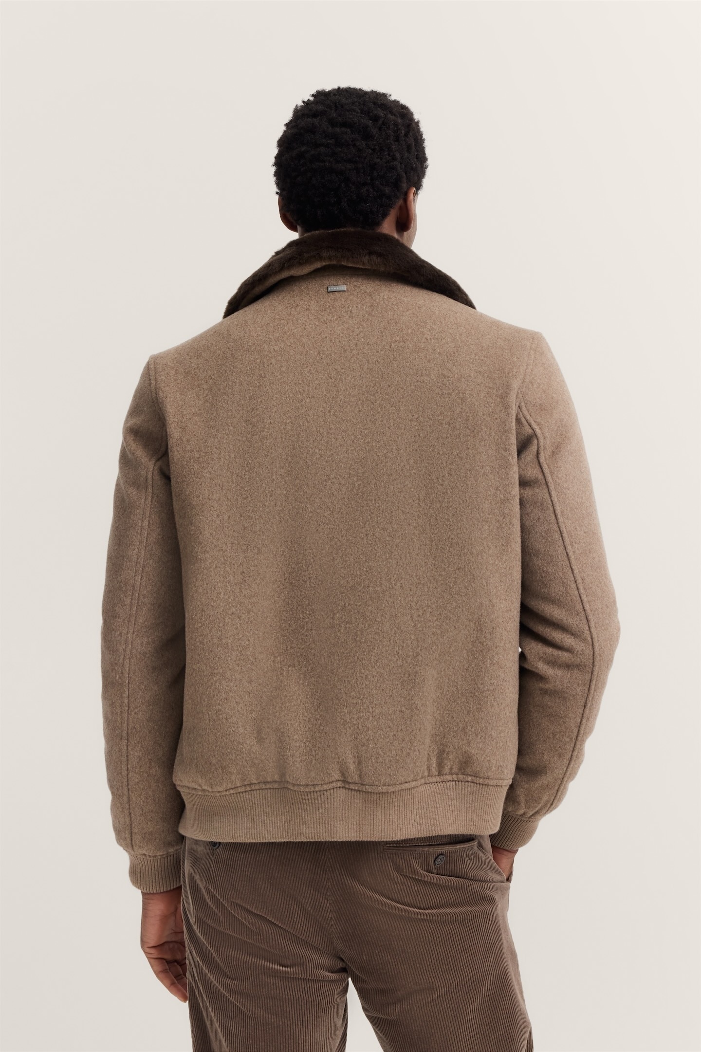 bugatti Wolljacke »Modern Fit« mit abnehmbarem Kunstfellkragen