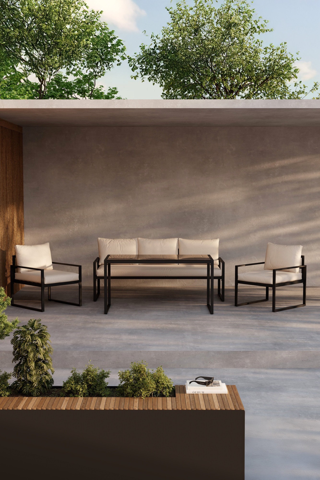 Image of Venture Home Gartenlounge-Set "Catania, grosszügiges Outdoor-Set für hohen Sitzkomfort" 4 tlg. Loungemöbel mit Stoffbezug, angenehm, weich