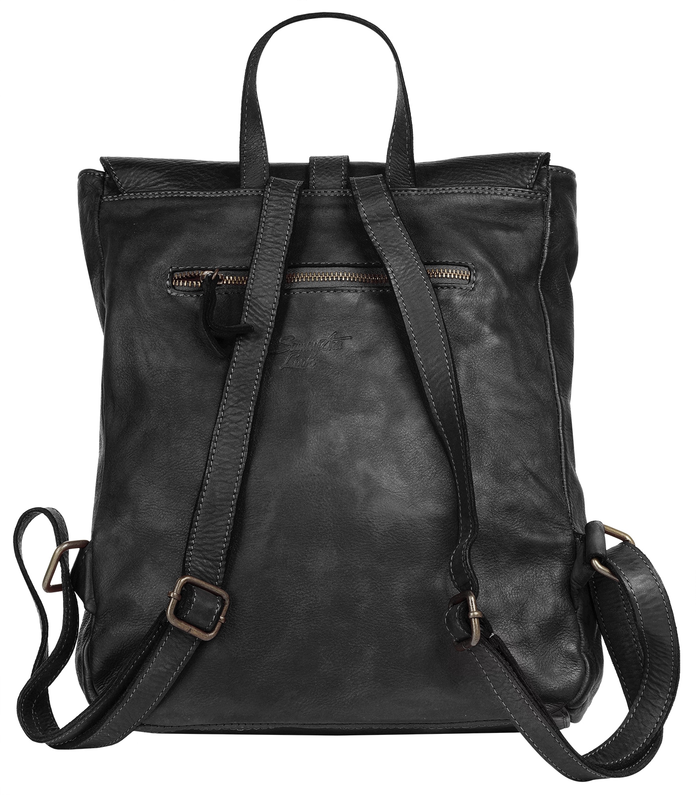 Samantha Look Sac à dos de ville cuir véritable, Made in Italy