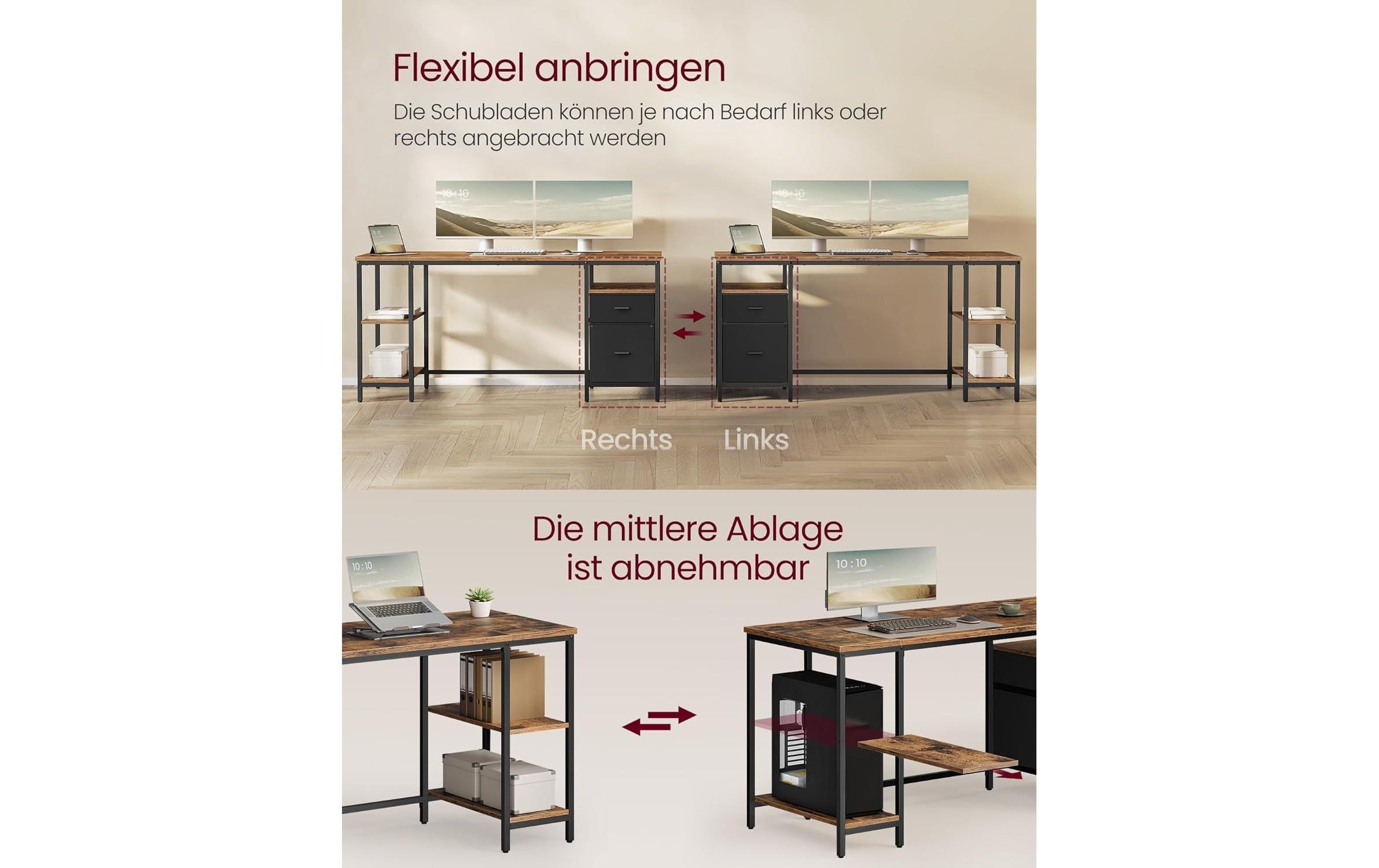 Image of VASAGLE Schreibtisch "mit Platte 160 x 60 cm"
