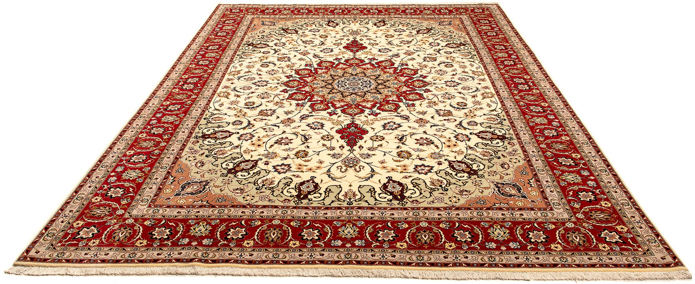 Image of morgenland Orientteppich »Perser - Täbriz - Royal - 345 x 250 cm - beige«, rechteckig, 7 mm Höhe, Wohnzimmer, Handgeknüpft, Einzelstück mit Zertifikat bei Ackermann Versand Schweiz