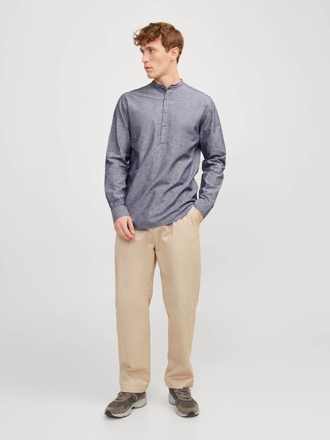 Jack & Jones Langarmhemd »JJESUMMER TUNIC LINEN BLEND SHIRT LS SN«