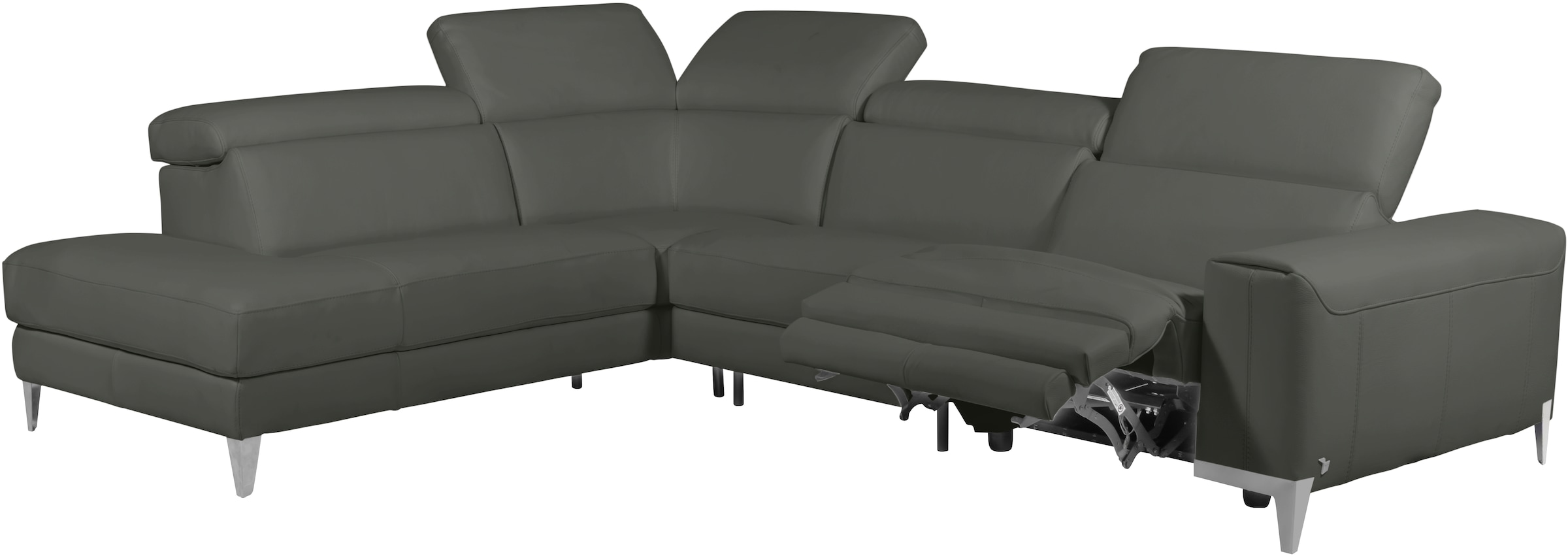 CALIA ITALIA Canapé d'angle »Benja, Designsofa mit erstklassigen Komfortfunktionen zum Wohlfühlen« en cuir, avec fonction relax électrique
