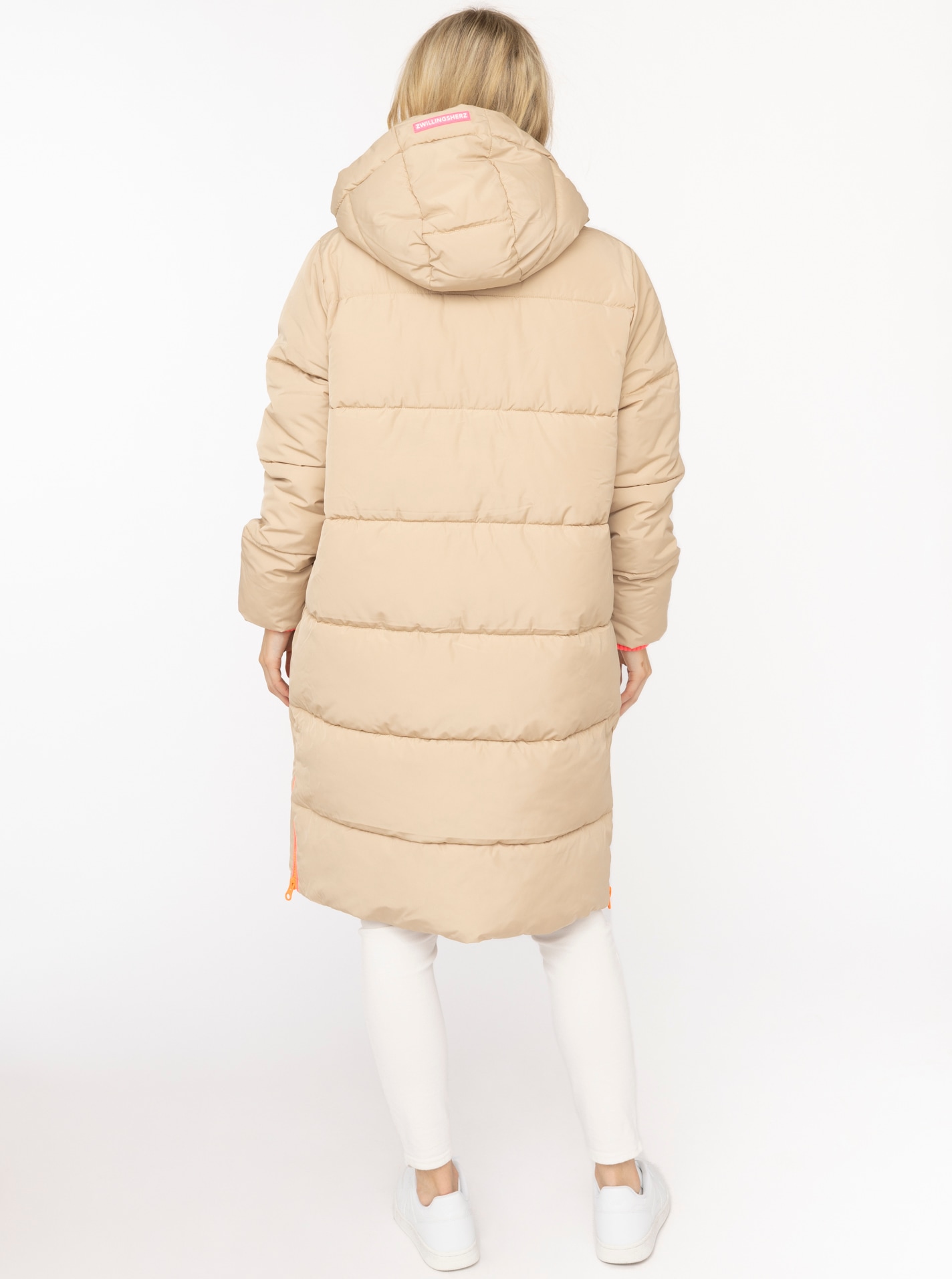 Zwillingsherz Manteau matelassé »„Leo Kapuze“« capuche avec doublure léopard, fermeture éclair, poches, poignets élastiques