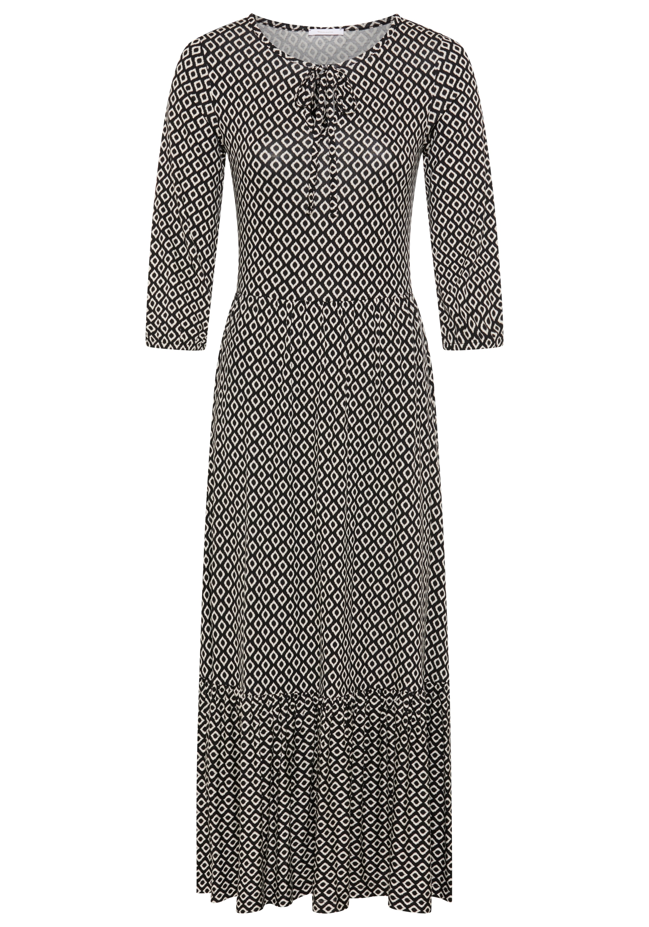Tamaris Robe midi aus bequemem Jersey mit Schnürdetail