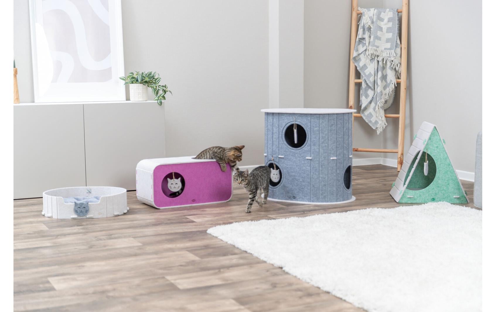 TRIXIE Grotte de sommeil »Mara Höhle Filz 2 Etagen Oval 66 x 62 x 46 cm« forme stable