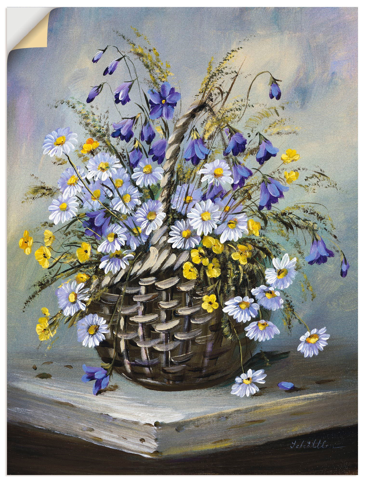 Image of Artland Wandbild »Bunter Korb«, Blumen, (1 St.), in vielen Grössen & Produktarten -Leinwandbild, Poster, Wandaufkleber / Wandtattoo auch für Badezimmer geeignet bei Ackermann Versand Schweiz