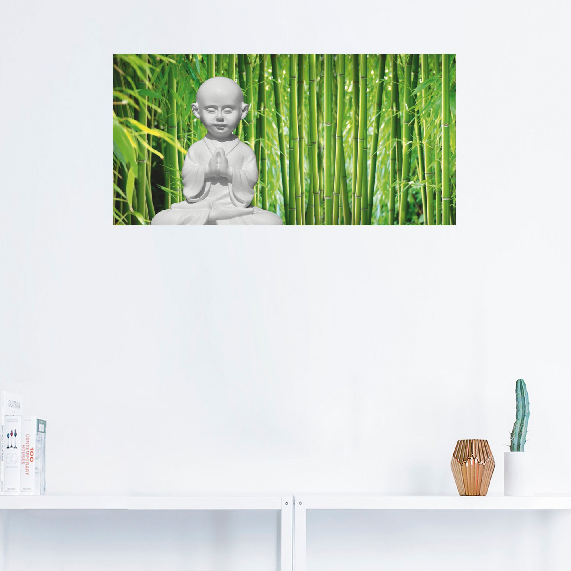 Artland Wandbild »Buddha mit Bambus«, Religion, (1 St.), als Leinwandbild,  Wandaufkleber oder Poster in versch. Grössen jetzt kaufen
