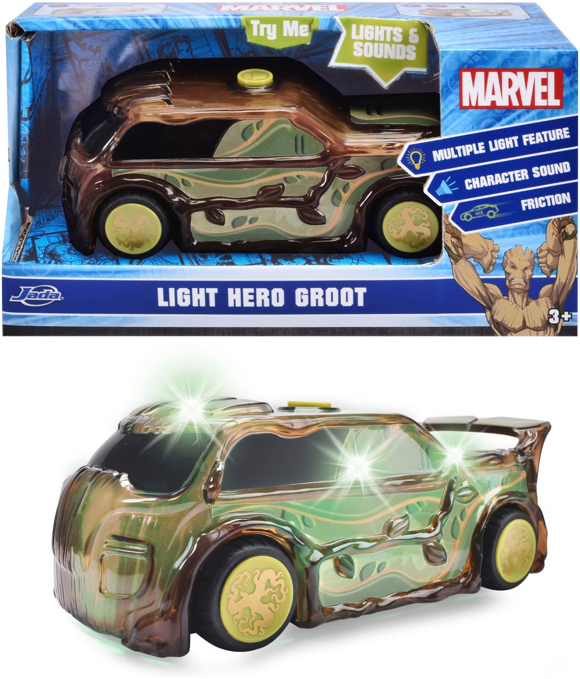 Image of Dickie Toys Spielzeug-Auto "Marvel Light Hero Groot 1:32" mit Licht und Sound