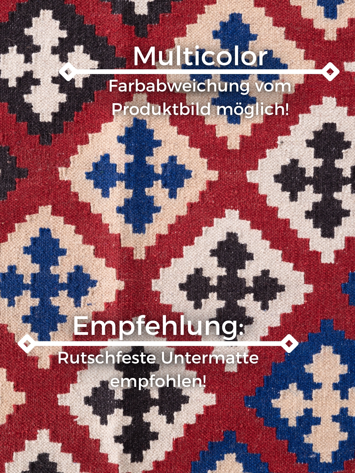 HANSE Home Teppich »Kelim Rami« rechteckig 3 mm Höhe Wolle, Baumwolle, Natur, Handgewebt, orientalisch, Boho, traditionell