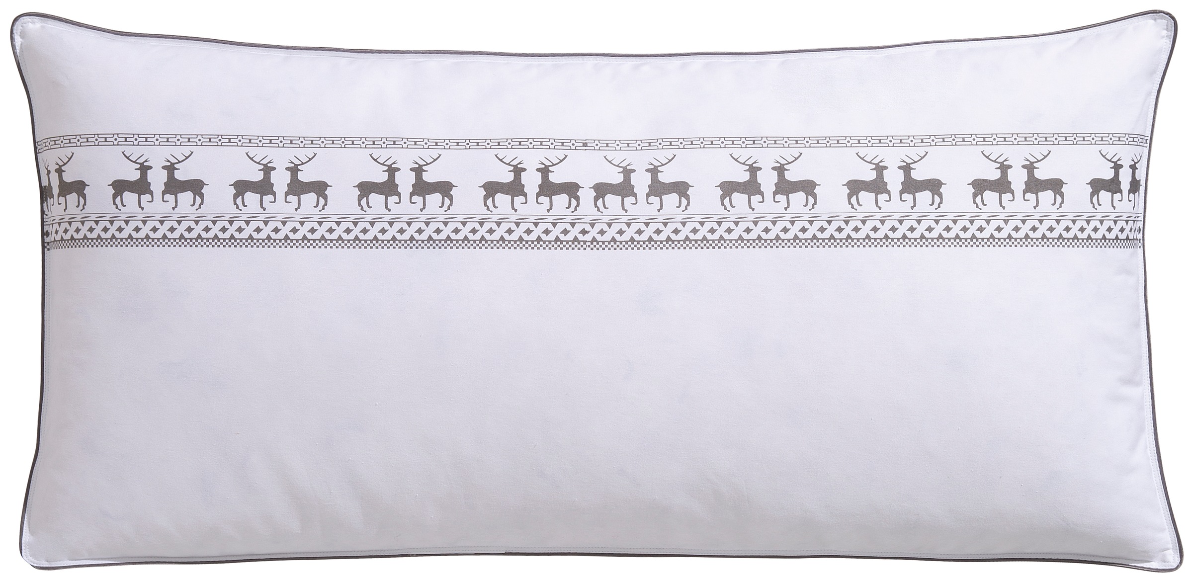 Image of GOODproduct Federkopfkissen "Forsakar, Kopfkissen 40x80 cm, 80xc80 cm" Füllung: 100Federn Bezug: Baumwolle 1 Stk. tlg. Kissen mit skandinavischem Stil durch Elch-Aufdruck, Made in Germany