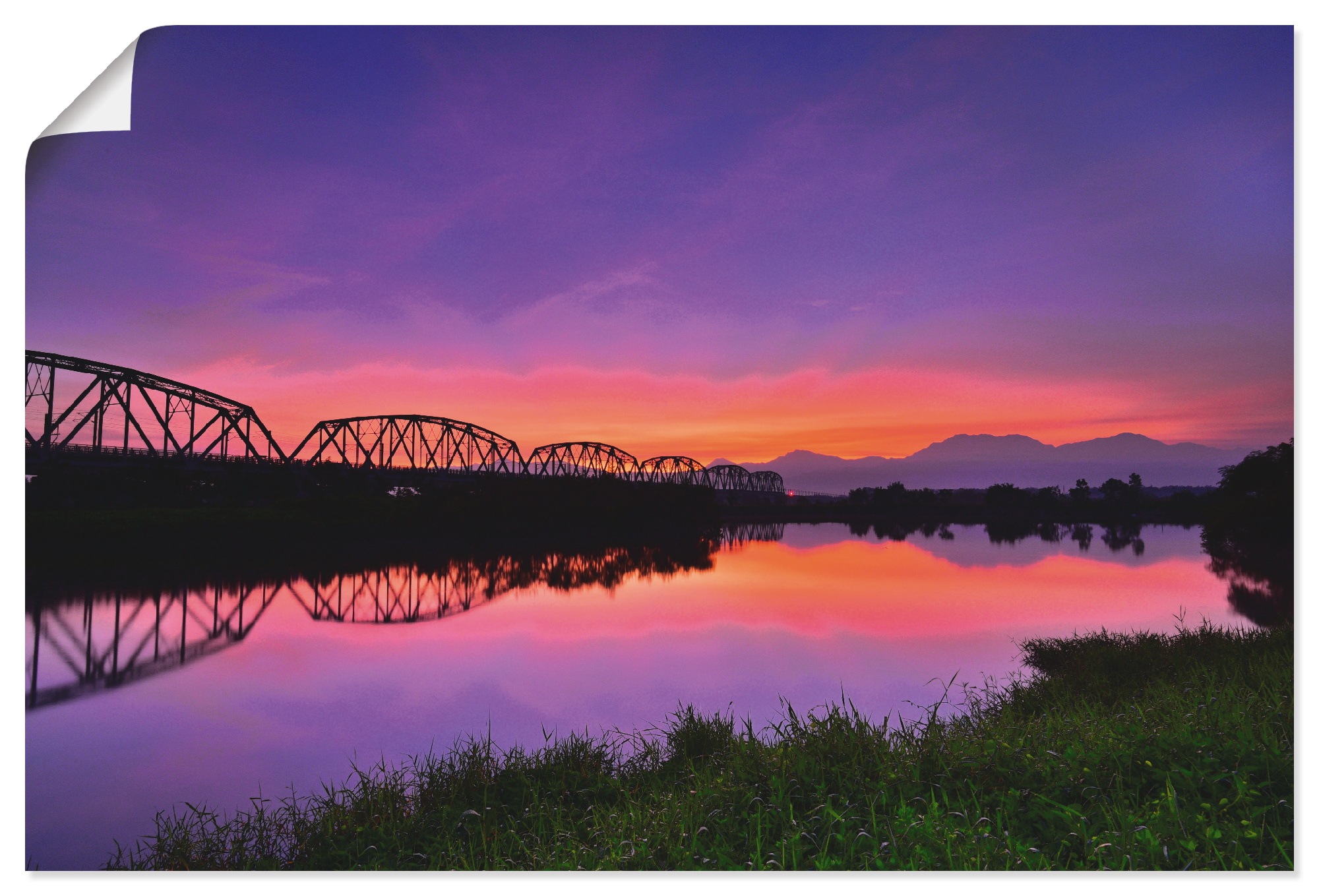 Image of Artland Wandbild »Alte Eisenbruecke in Kaohsiung - Taiwan«, Brücken, (1 St.), in vielen Grössen & Produktarten - Alubild / Outdoorbild für den Aussenbereich, Leinwandbild, Poster, Wandaufkleber / Wandtattoo auch für Badezimmer geeignet bei Ackermann Versa
