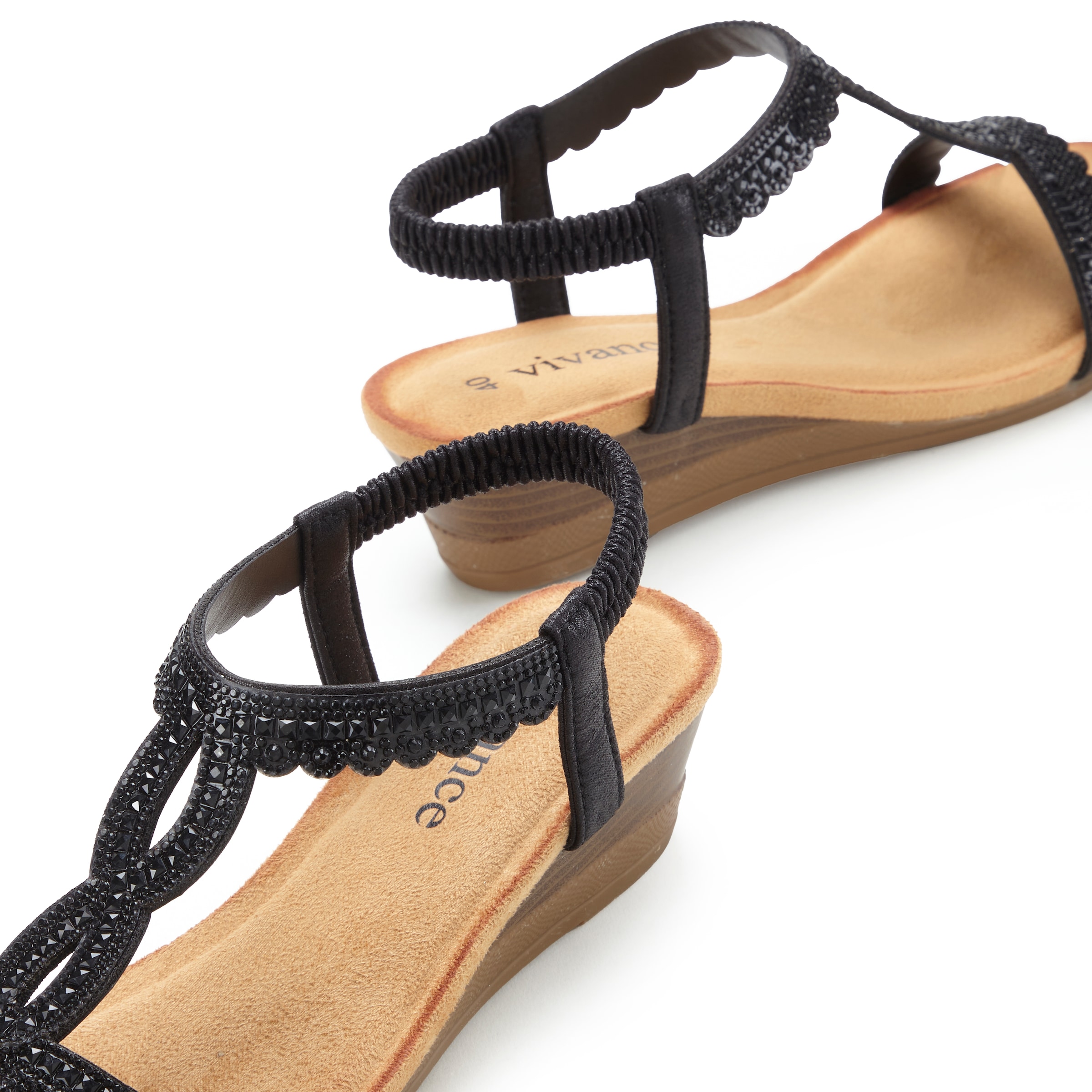 Vivance Sandalette »Sommerschuh«, Sandale, Sommerschuh mit Glitzerdetails und elastischem Riemchen VEGAN