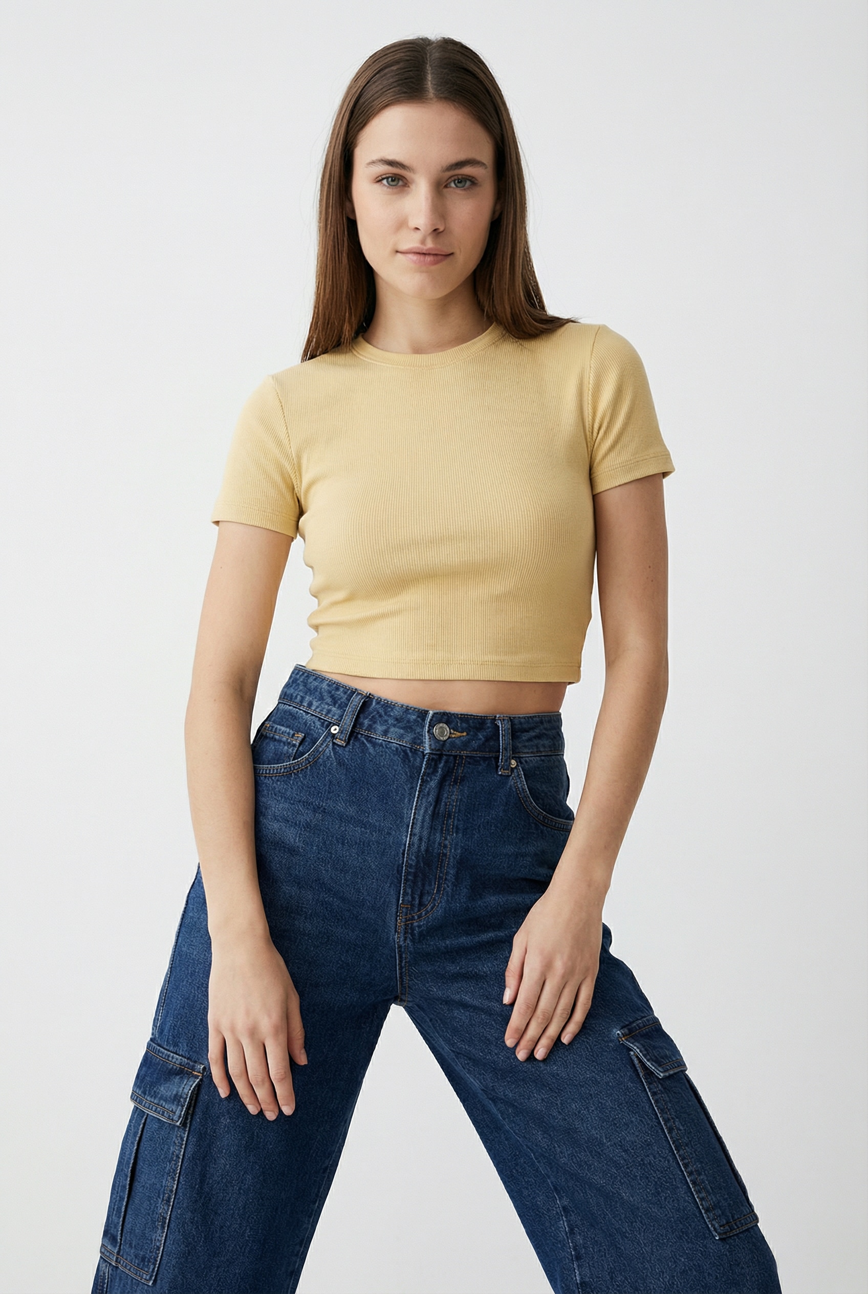 Image of ONLY Kurzarmshirt "ONLBETTY S/S O-NECK SHORT TOP CC JRS" softe Jerseyqualität