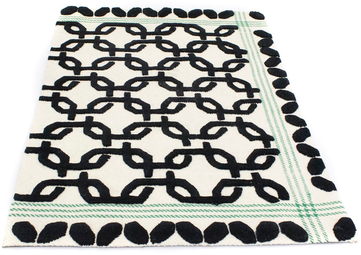 Image of morgenland Wollteppich »Designer Teppich handgetuftet beige«, rechteckig, 15 mm Höhe, Kurzflor bei Ackermann Versand Schweiz