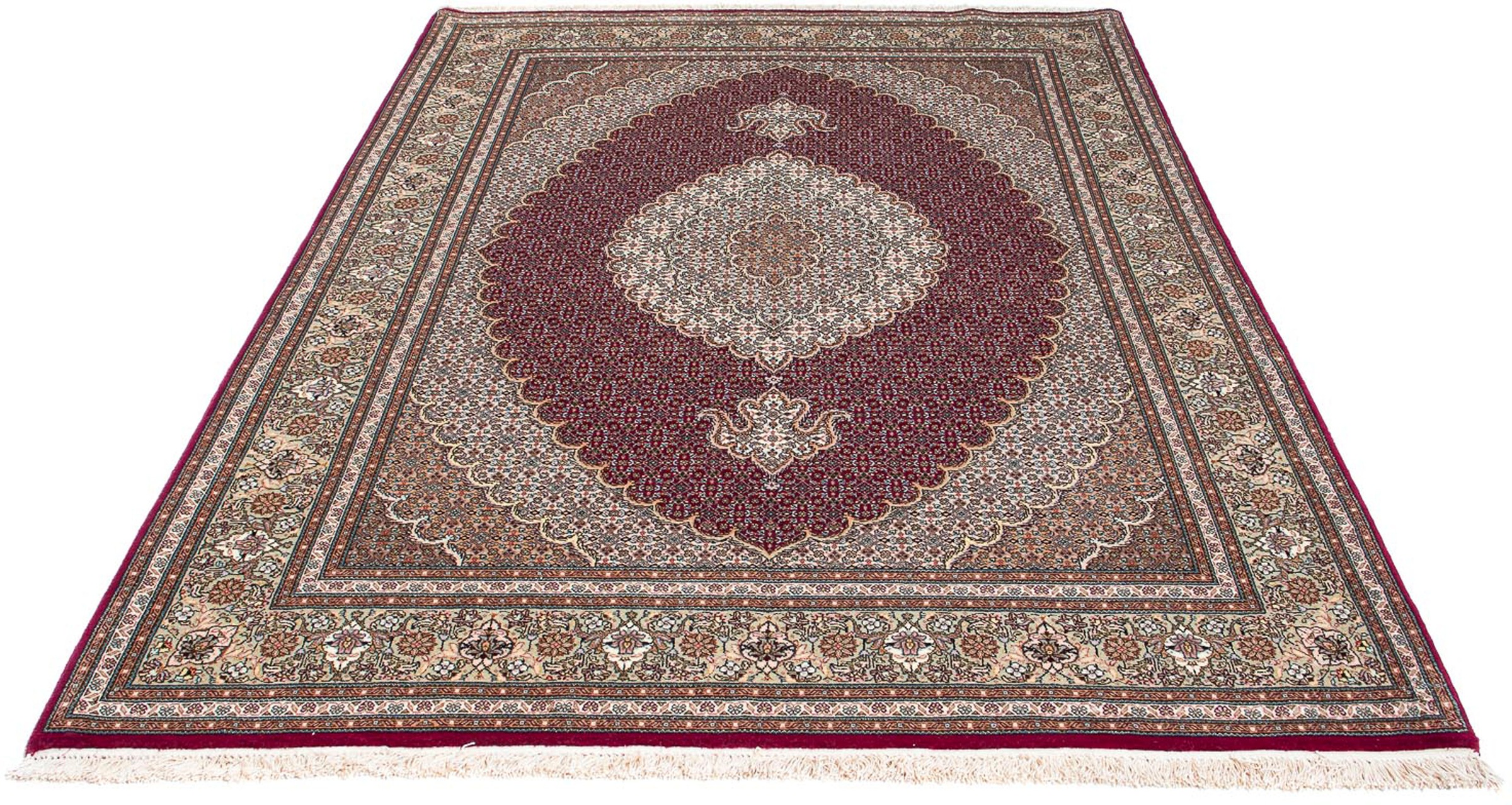 Image of morgenland Orientteppich »Perser - Täbriz - 208 x 150 cm - dunkelrot«, rechteckig, 10 mm Höhe, Wohnzimmer, Handgeknüpft, Einzelstück mit Zertifikat bei Ackermann Versand Schweiz
