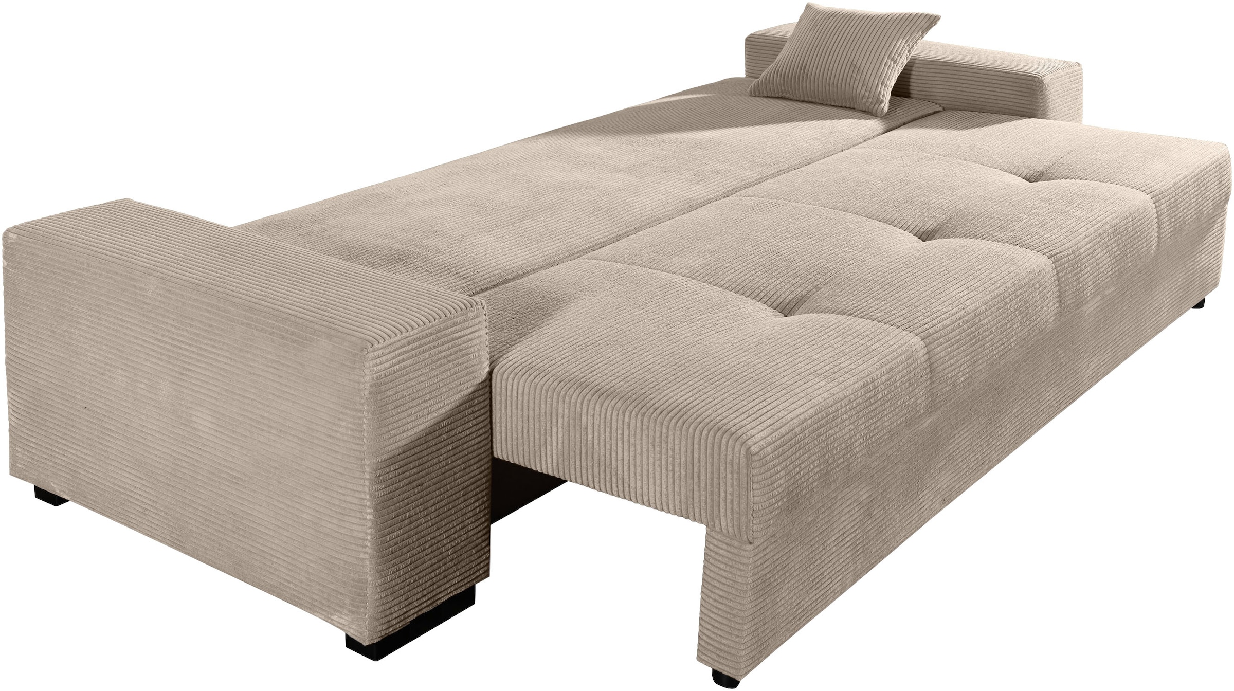 COLLECTION AB Schlafsofa »Kreta, B: 248 cm, Liegefl. 137x195 cm« Schlaffunktion, Bettkasten & 2 Zierkissen, optional mit Topper