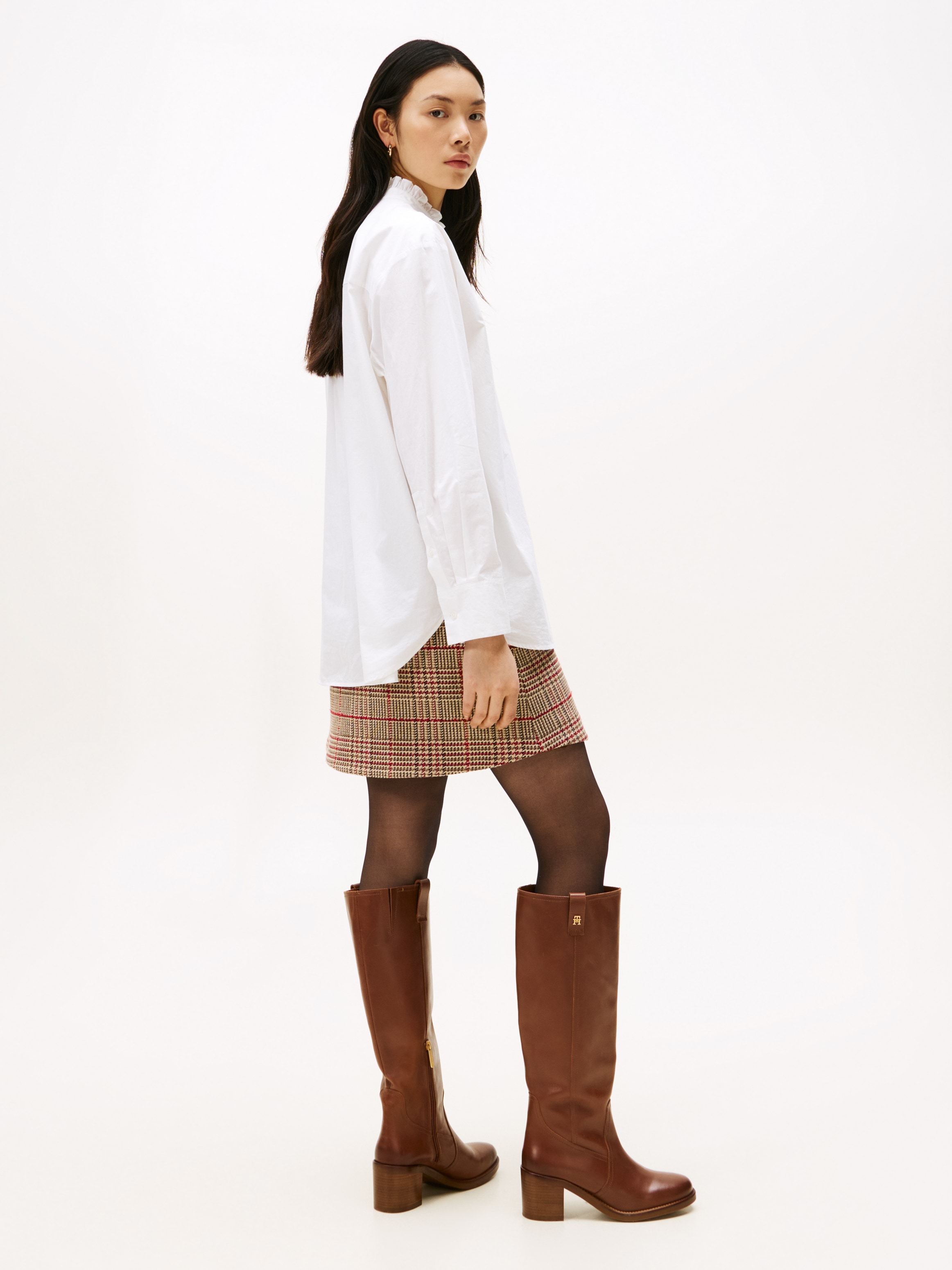 Tommy Hilfiger Chemisier à volants »POPLIN RUFFLE SHIRT« mit Rüschen Detail