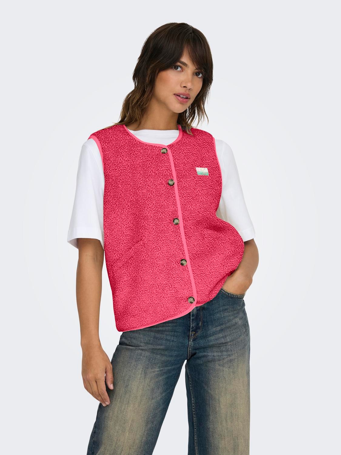 ONLY Gilet en peluche »ONLBABY LIFE TEDDY VEST PNT CS« Kunstfaser Plüsch