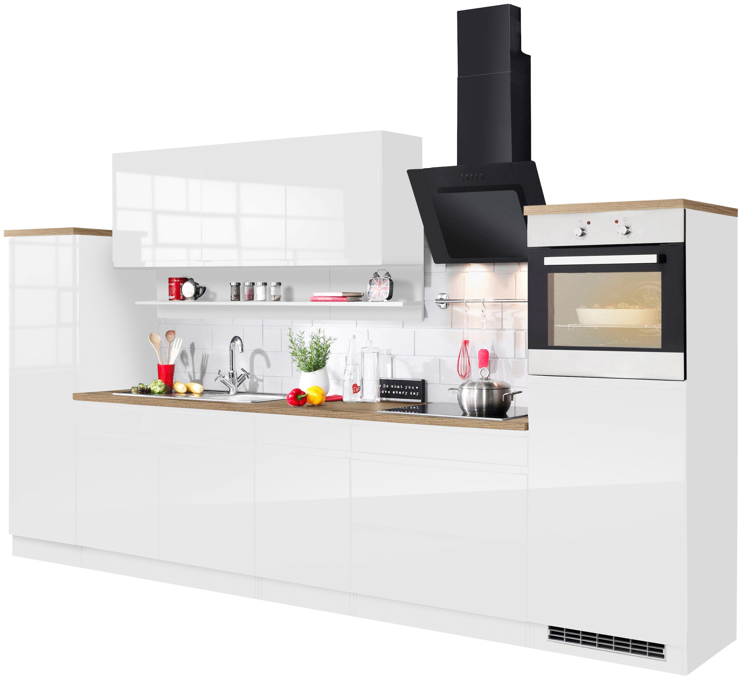 KOCHSTATION Kitchenette »KS-Virginia,neu in verbesserter Ausführung« plan de travail épaisseur 38 mm, rangement, fermeture douce,  Largeur 290, fonction Soft-Close, sans appareils électriques