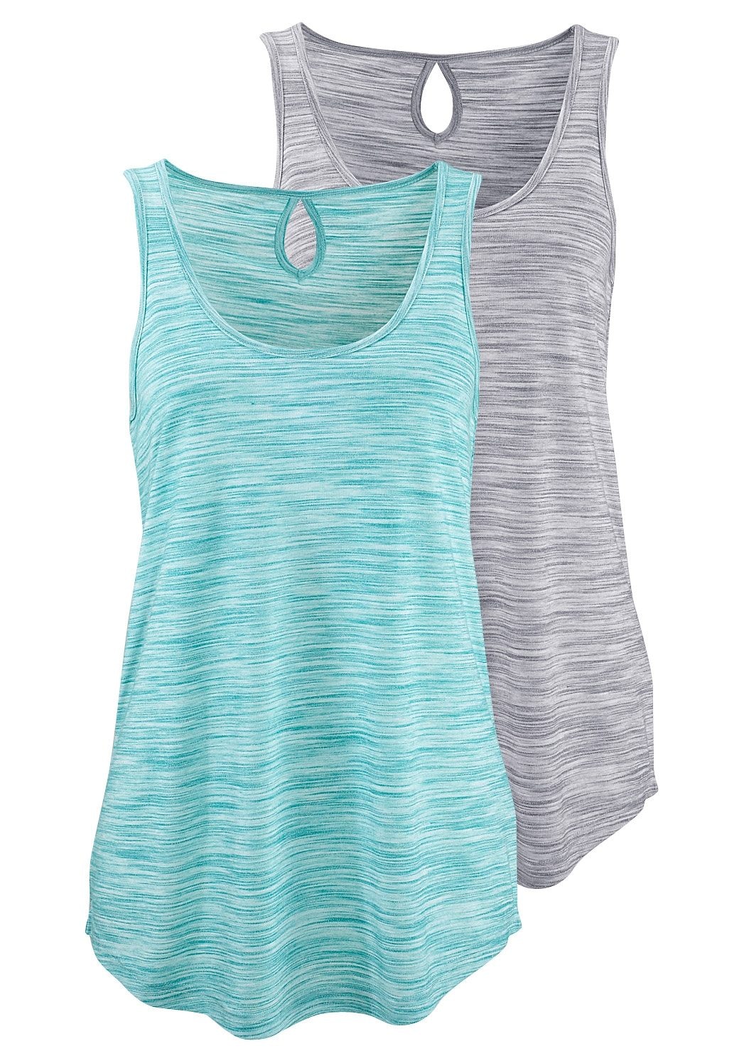 Beachtime Tanktop, (2er-Pack), mit kleinem Cut-Out im Nacken