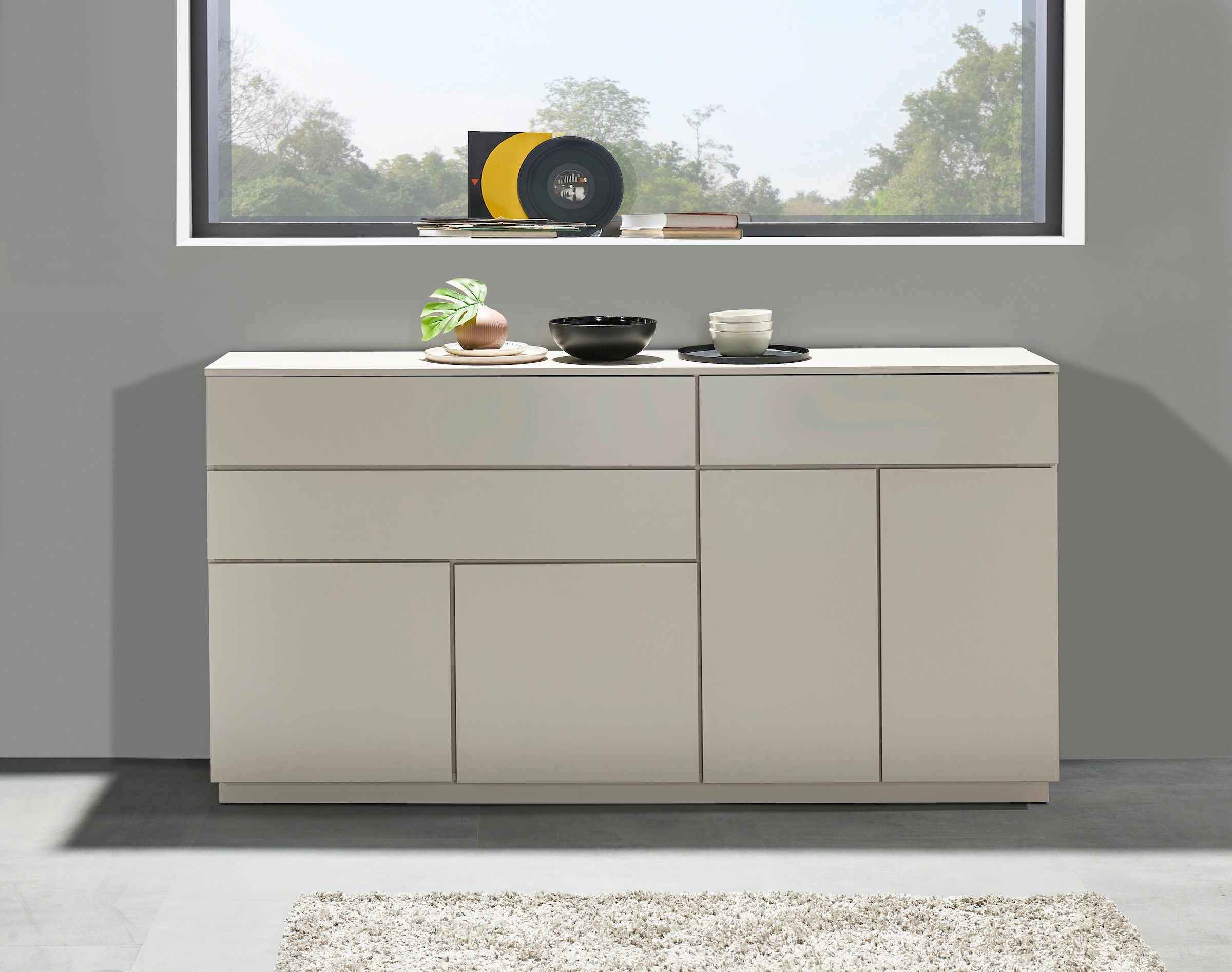 HBZ Sideboard »Vince Sideboard, B/H/T 191x100x38 cm« 1 Stk. tlg. Breite 191 cm, Push-to Open, Melaminbeschichtung