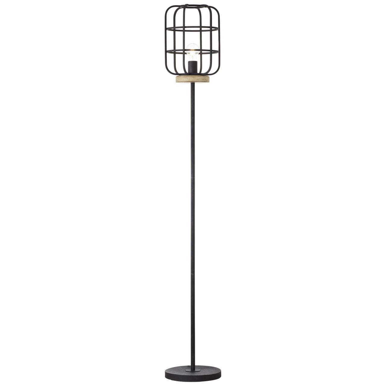 Brilliant Stehlampe »Gwen«, 1 flammig-flammig, 163 cm Höhe, Ø 25 cm, E27, Metall/Holz, antik holz/schwarz korund