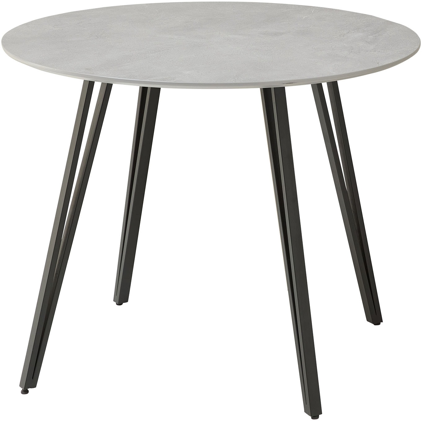 Stolkom Table de salle à manger »Floris Esstisch Ø/H 100x75 cm« 1 cuis tlg. Schweizer Kante, pulverbeschichtet