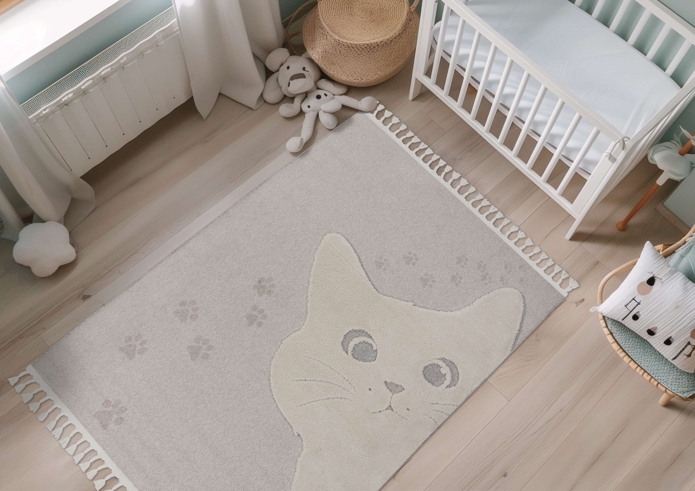 Image of Obsession Kinderteppich "My Fano 396" rechteckig 11 mm Höhe Motiv Katze, mit Fransen, auch in rund