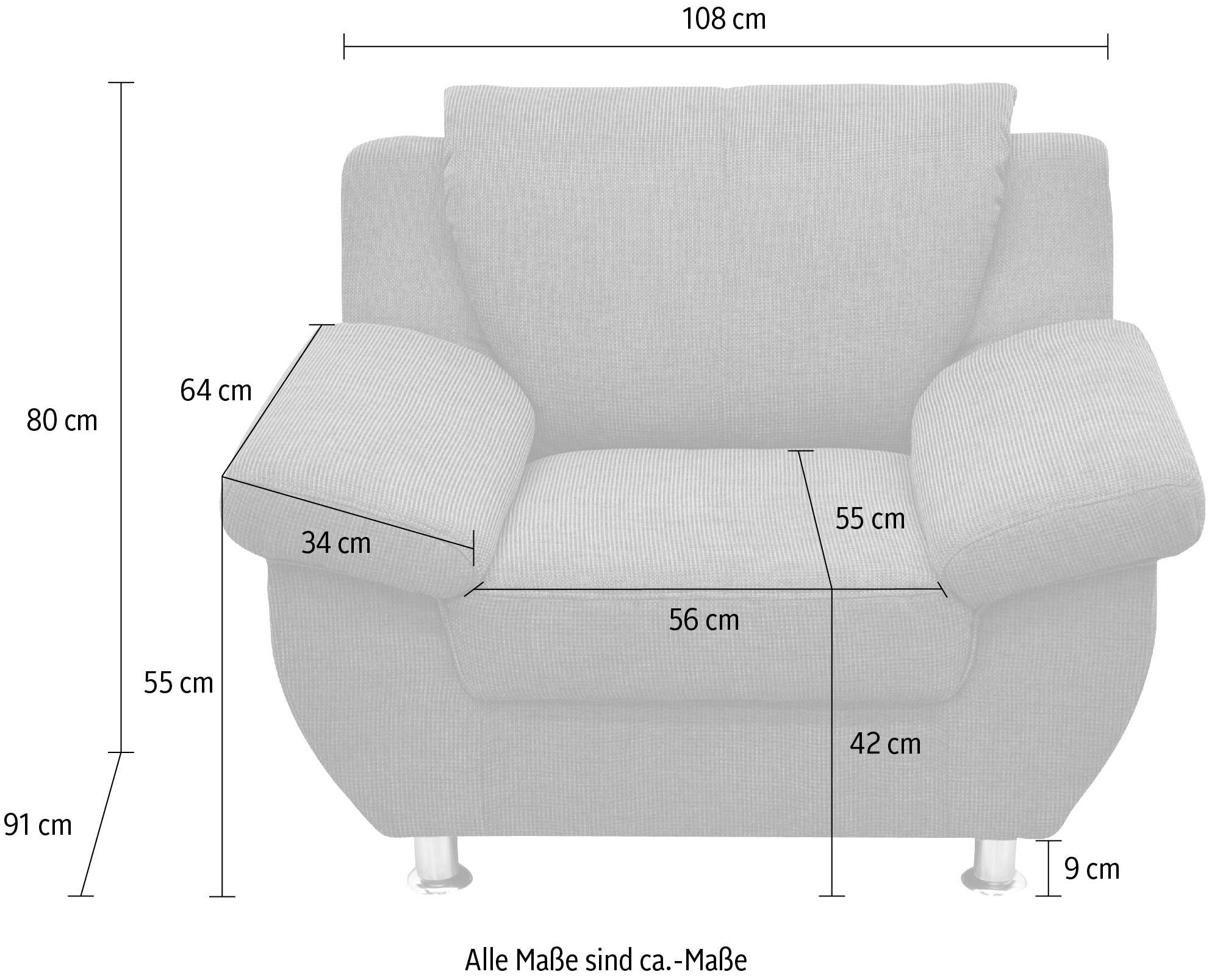 DOMO collection Sessel »Pilar elegant und zeitloses Design, komfortabel, bequeme Armlehnen«