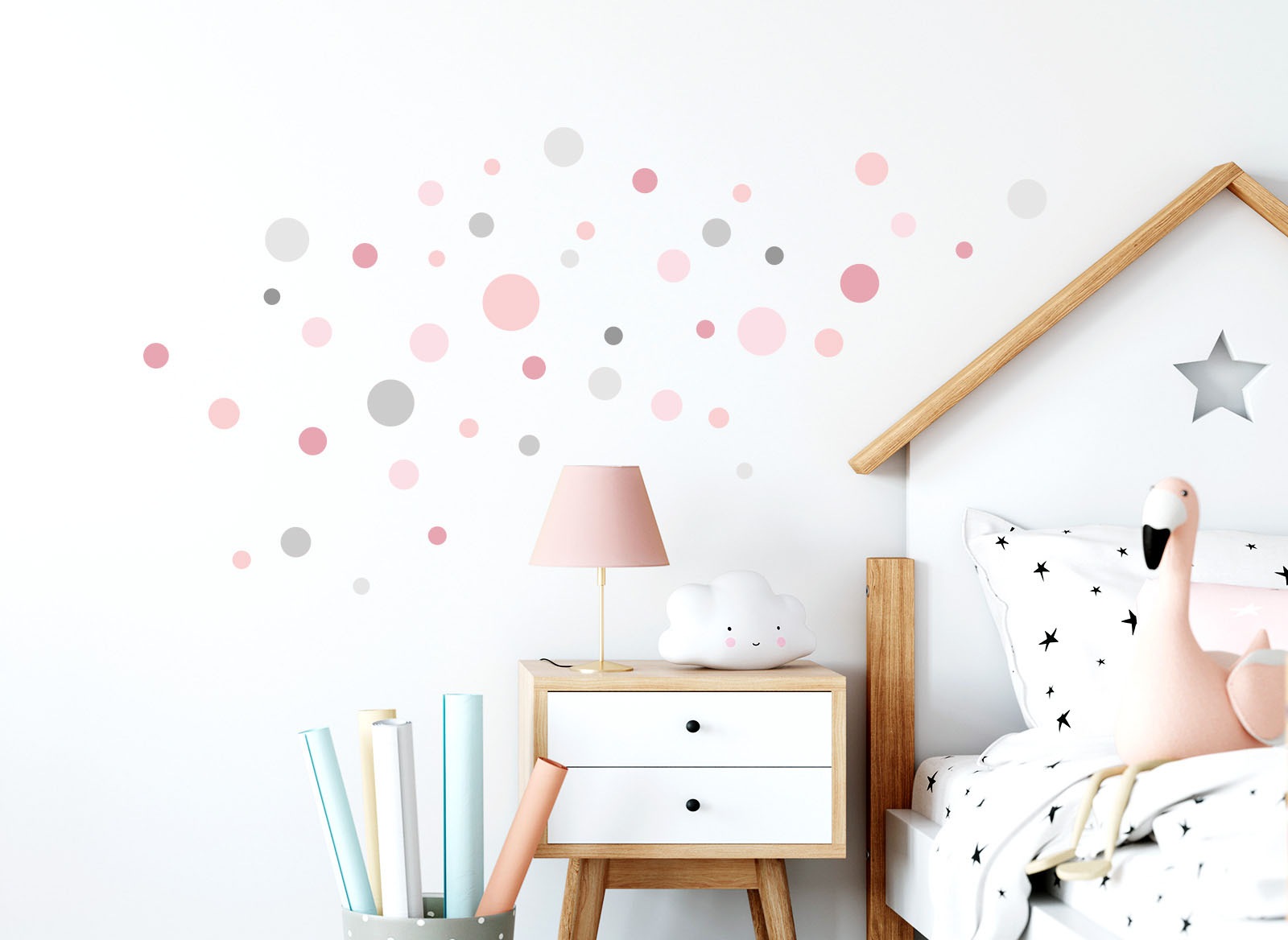 Image of little DECO Wandtattoo »Little Deco Wandtattoo 86 Kreise rosa grau« bei Ackermann Versand Schweiz