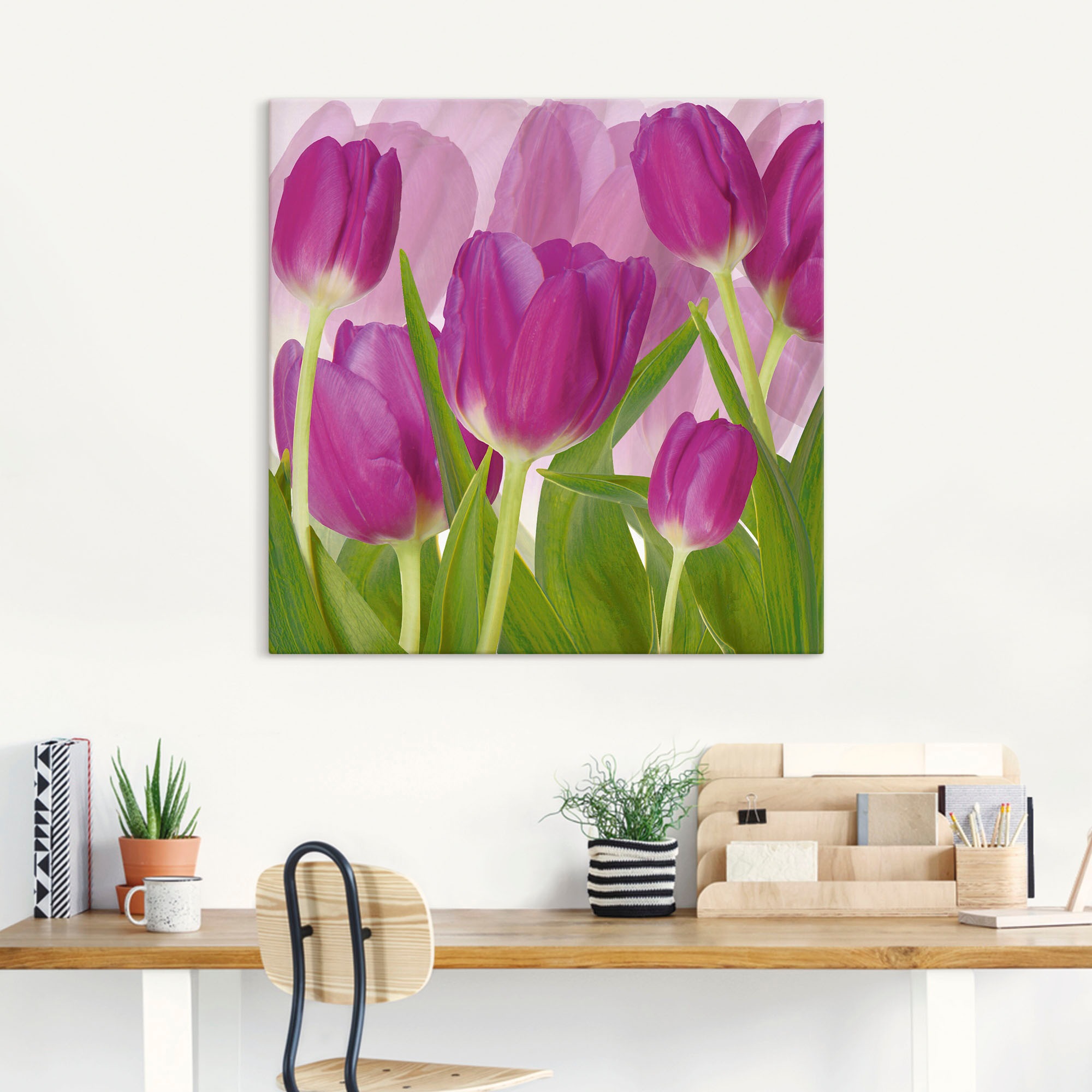 Artland Fresque murale »Tulpenfeld lila« 1 cuis tlg. als Alubild, Leinwandbild in verschied. Grössen