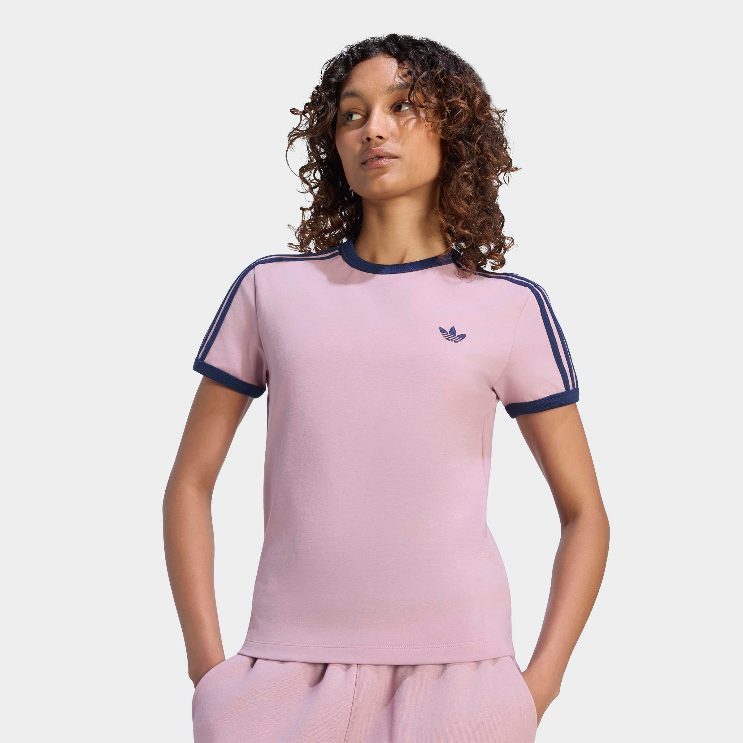 Image of adidas Originals T-Shirt "3-STREIFEN SCHMAL GESCHNITTEN" sanft anliegende Passform, ohne Verschluss, für sportlichen Look