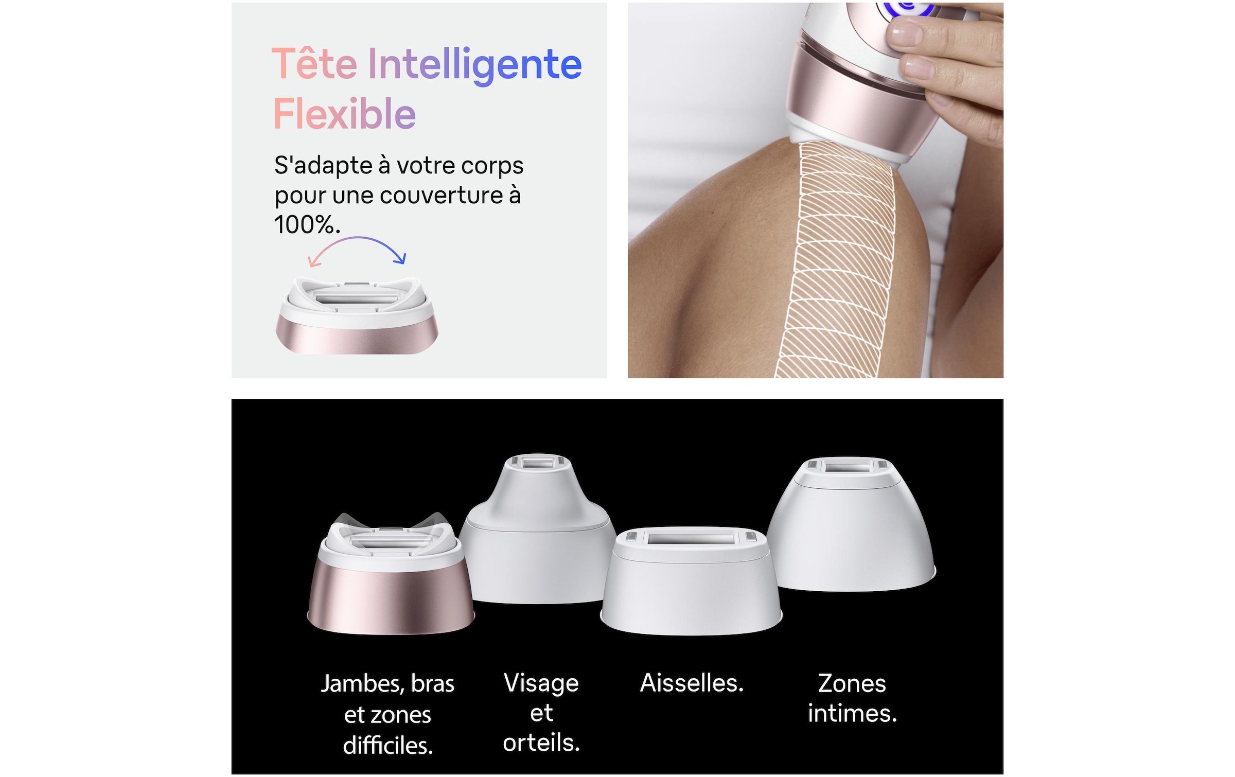 Braun Épilateur IPL »Skin i-expert Pro IPL PL7431« 400.000 Lichtimpulse mit kostenloser App, 4 smarte Aufsätze, Tasche