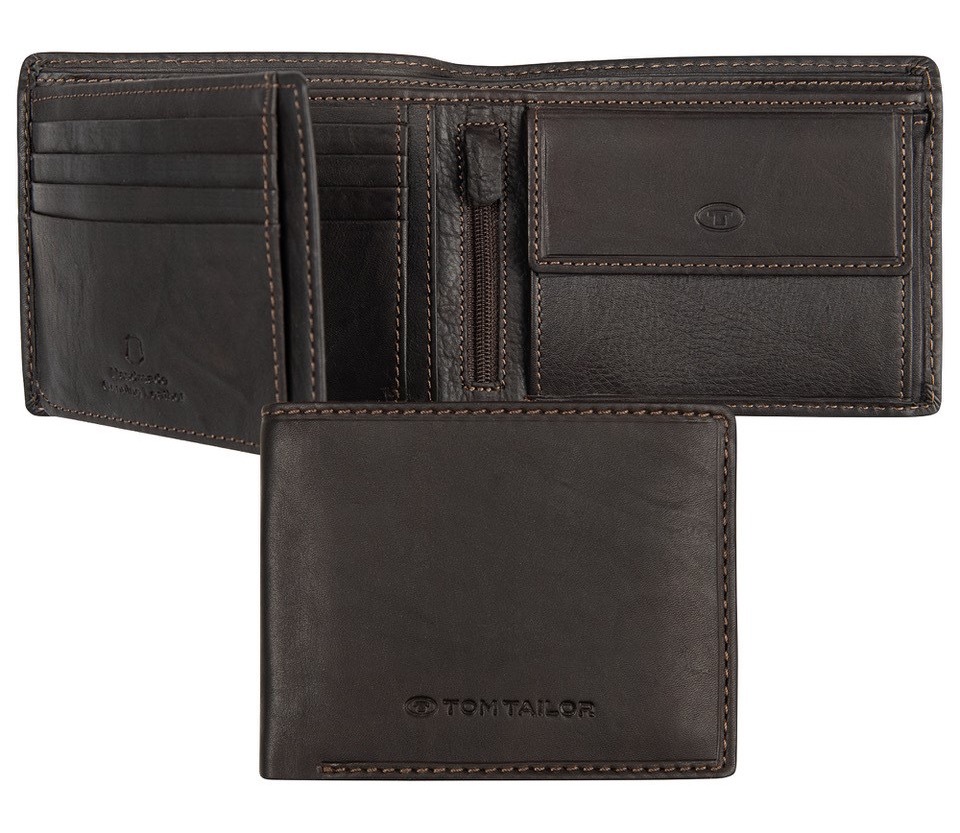 TOM TAILOR Geldbörse »LARY« im Querformat aus echtem Leder