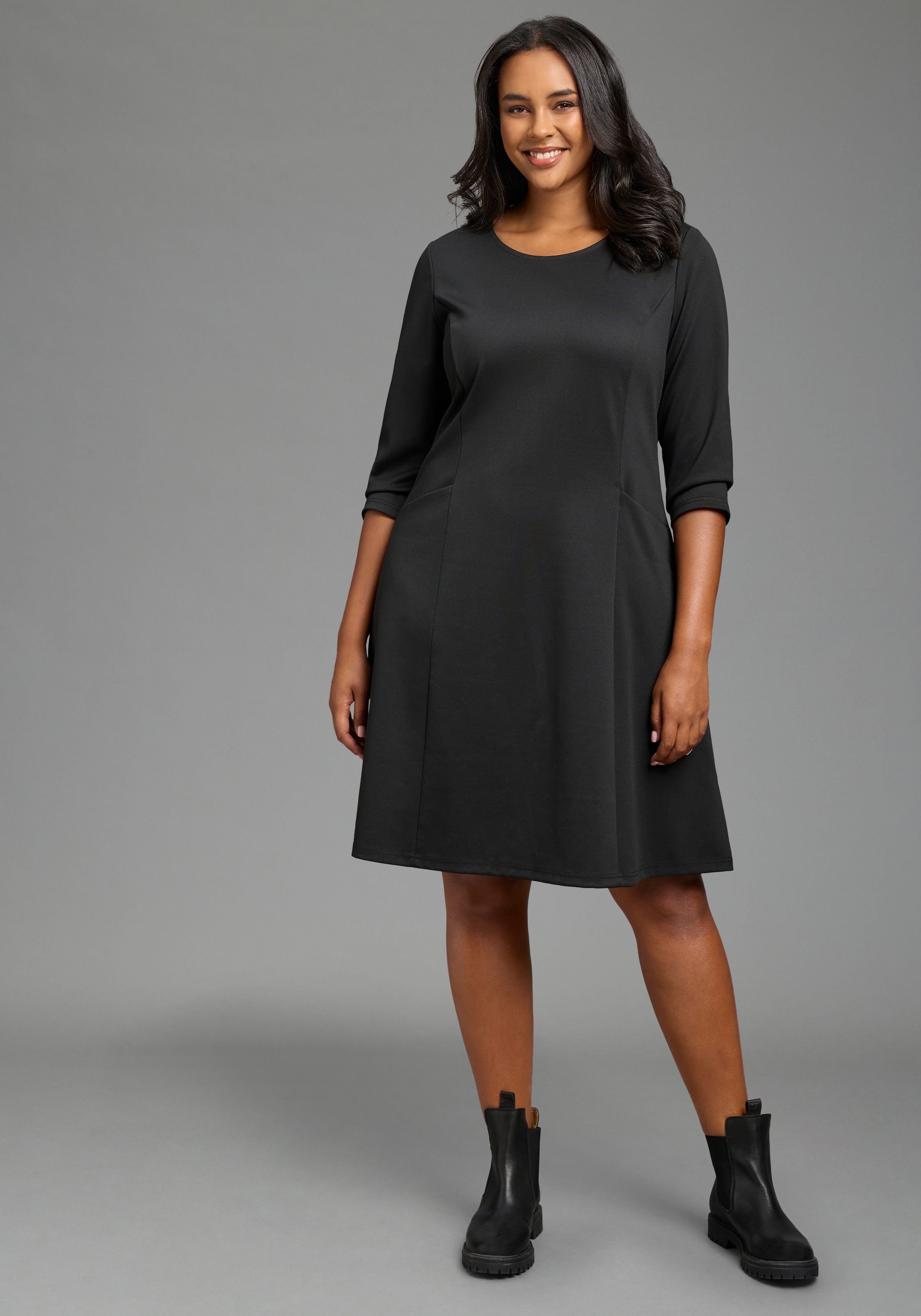 Image of Laura Scott CURVE Skaterkleid "Grosse Grössen" Eingrifftaschen in grossen Grössen, mit elastischer Viskosemischung