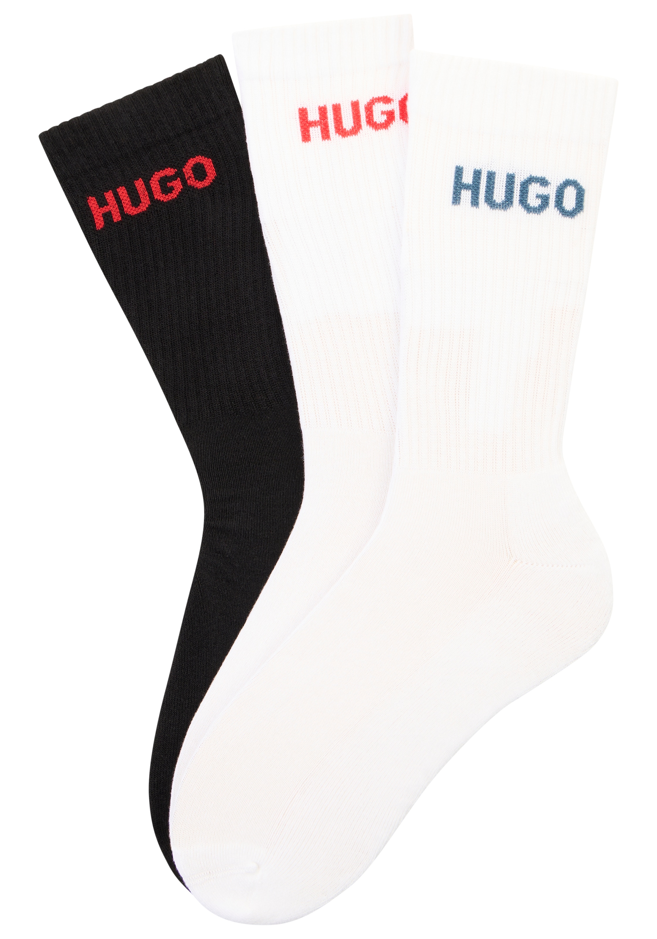 HUGO Underwear Socken »6P QS RIB LOGO CC« Packung, 6er Pack, 6 Paar tlg. mit eingestricktem HUGO Logo
