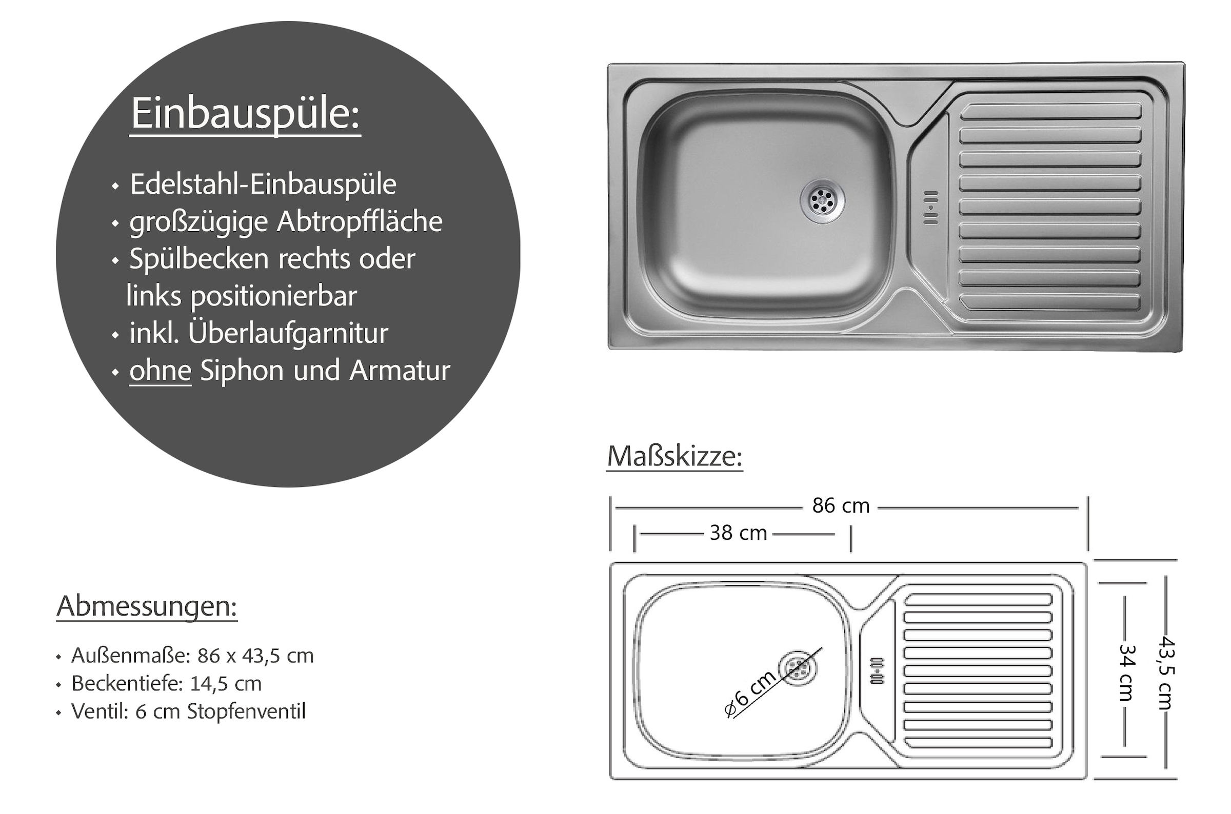 KOCHSTATION Spülenschrank »KS-Milan« Spülenschrank 100 cm, matte oder hochglänzende Fronten