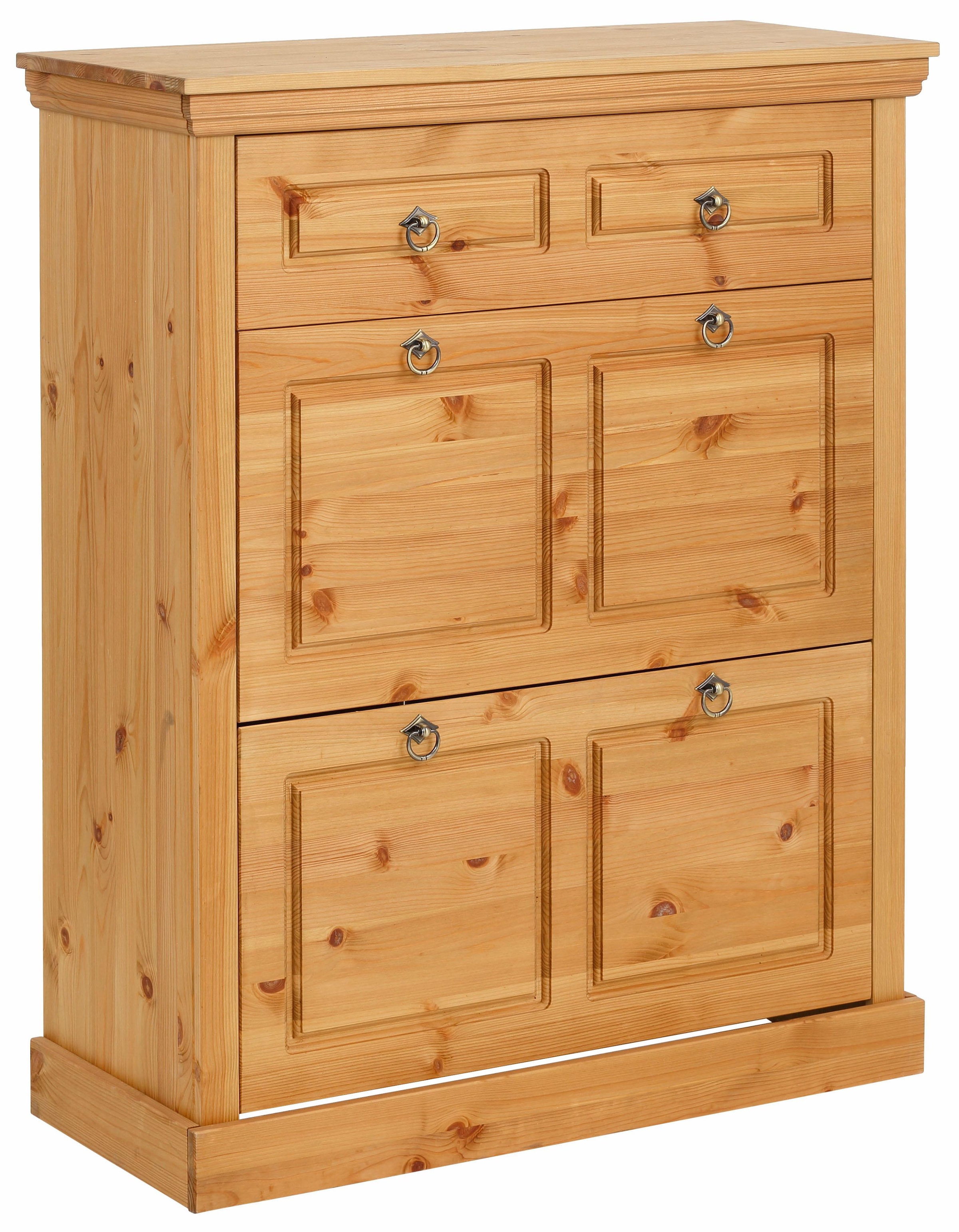 GOODproduct Armoire à chaussures »Basilico« aus massiver Kiefer, FSC®, Breite 90 cm, mit Schublade, Kassettenoptik