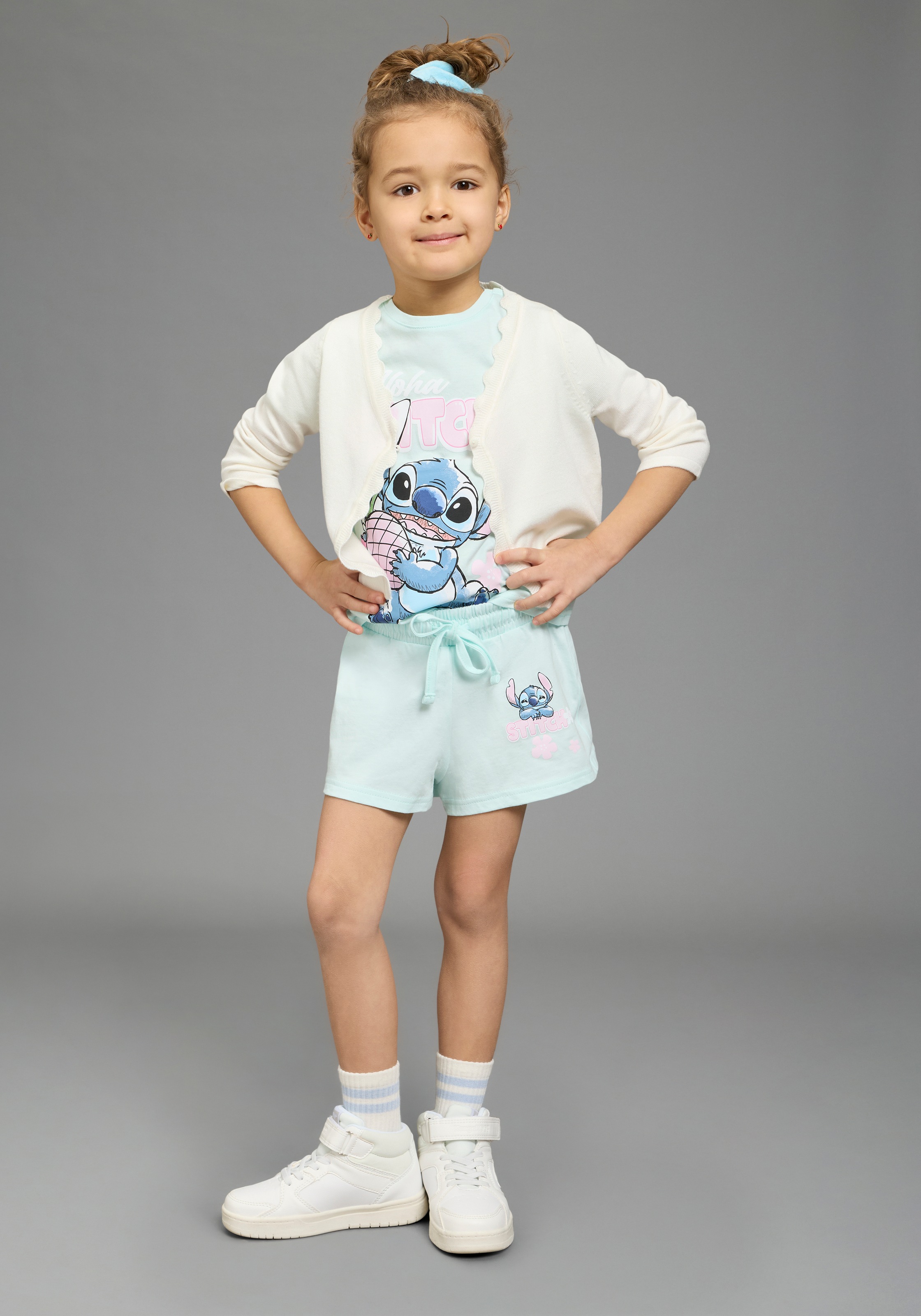 KIDSWORLD Shirt & Shorts »STITCH 2tlg. Set von Disney« Set, 2 tlg. verschiedene Grössen, bedrucktes Design, aus Baumwolle