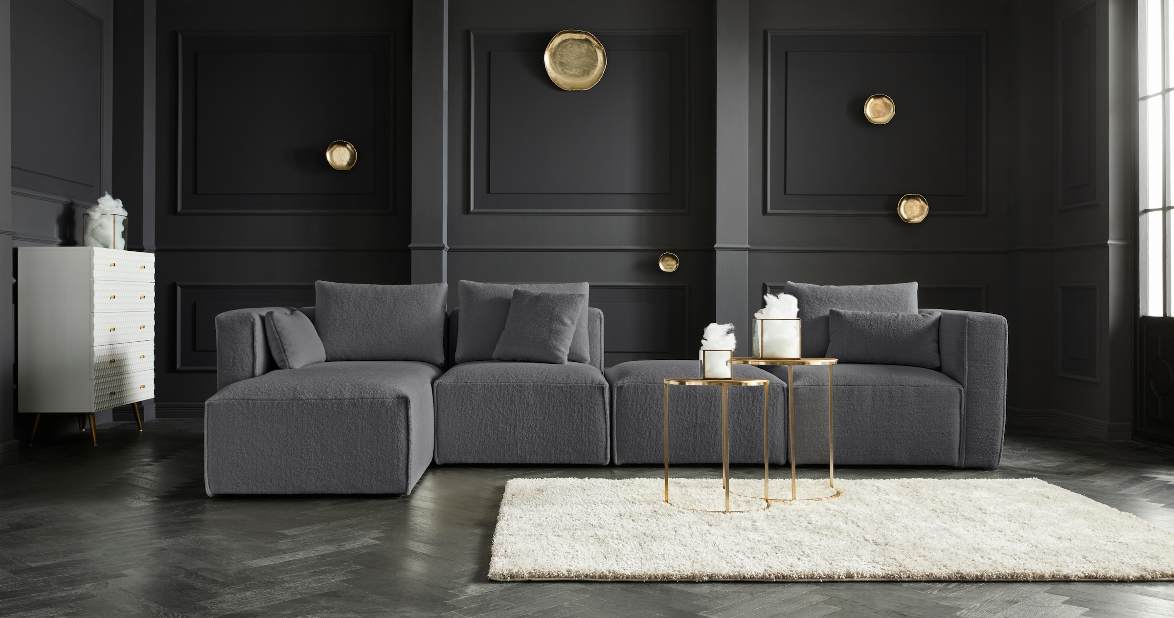 Guido Maria Kretschmer Home&Living Hocker »Comfine«, Modul-Hocker zur indiviuellen Zusammenstellung, in 3 Bezugsvarianten