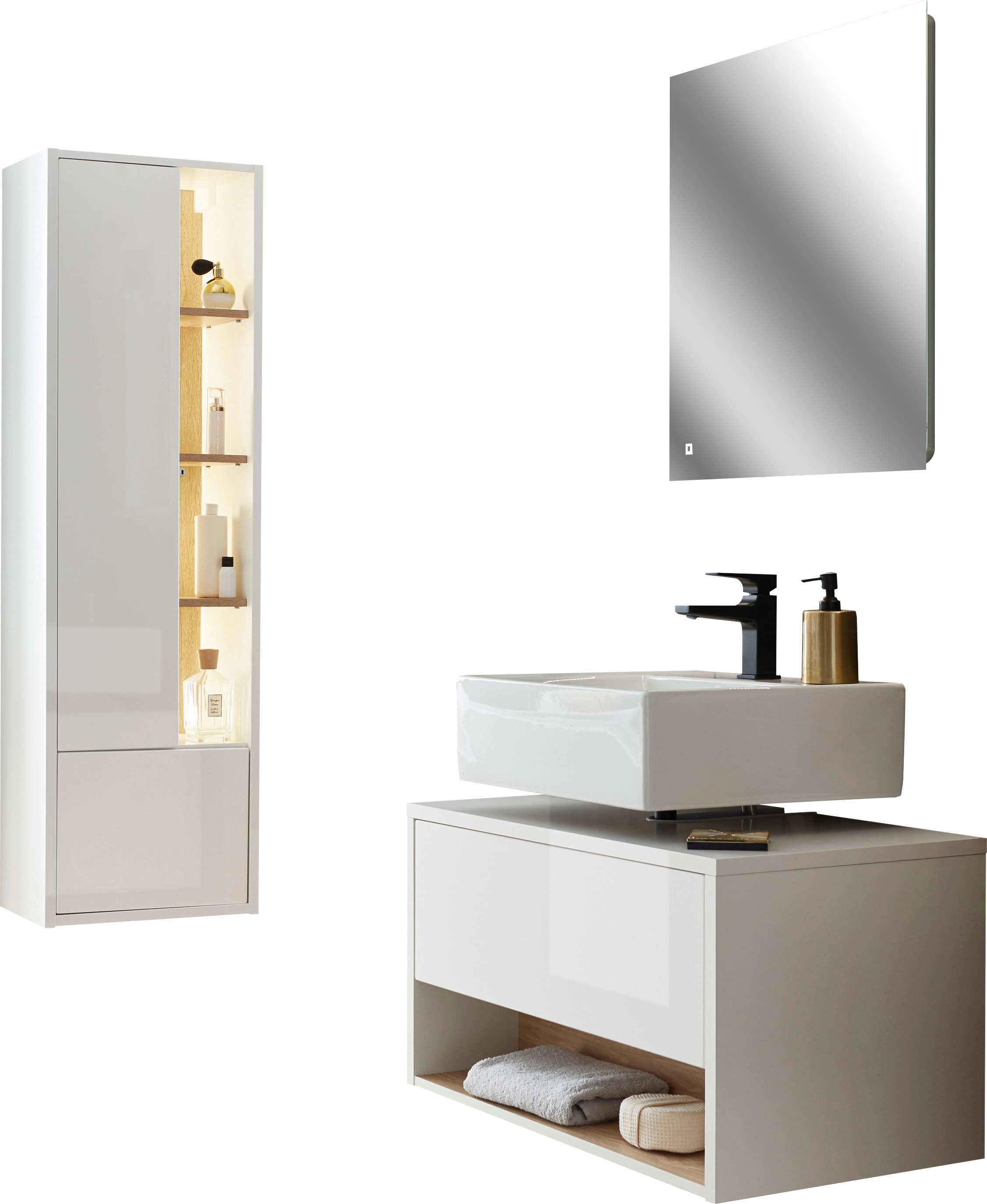 Image of Home affaire Badmöbel-Set "Studio Line, Bad im modernen Design, 3-teiliges Badezimmer" 3 Stk. tlg.
