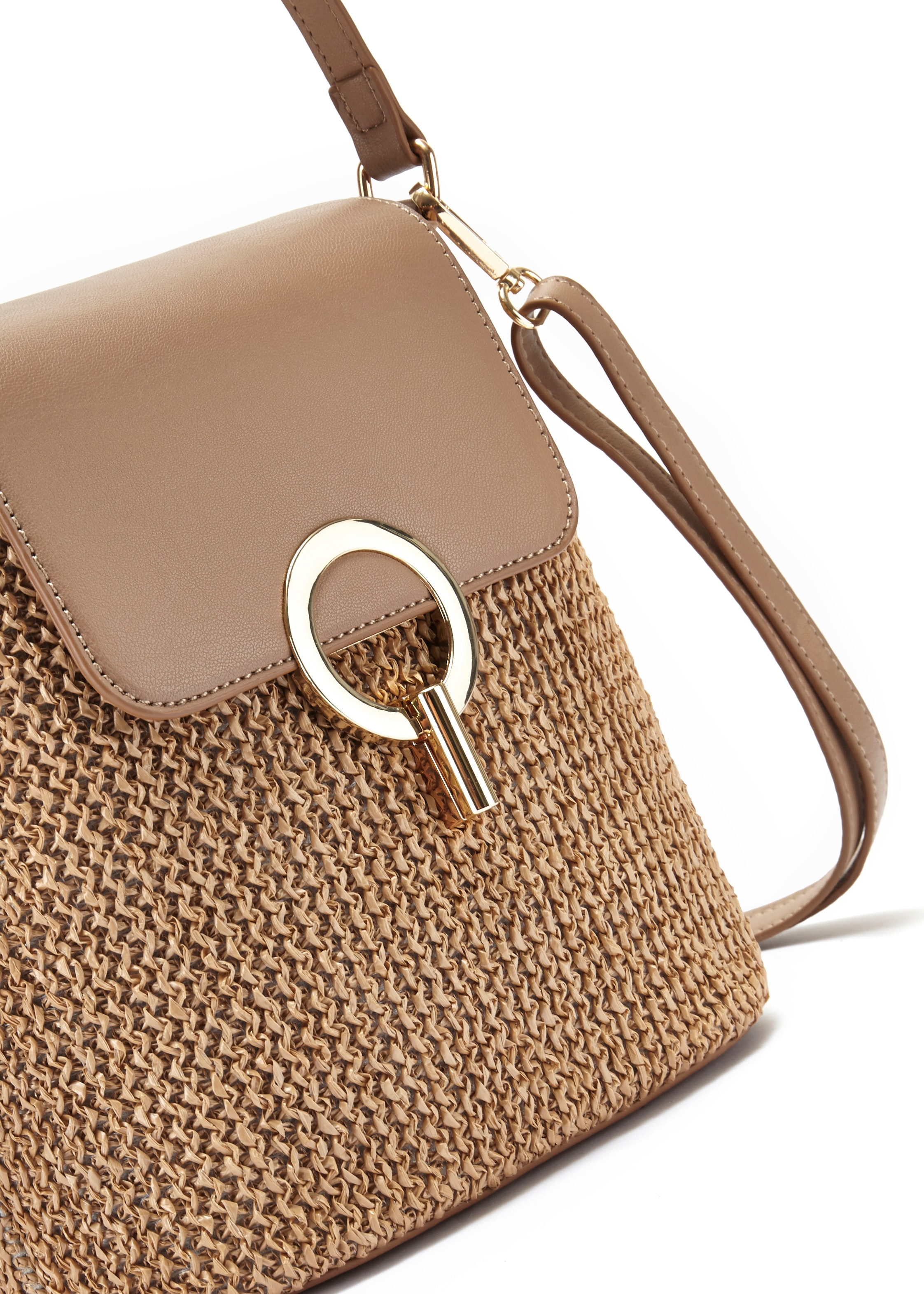 LASCANA Umhängetasche »Schultertasche«, Strandtasche, Tragetasche, Korbtasche, Bast-Optik VEGAN