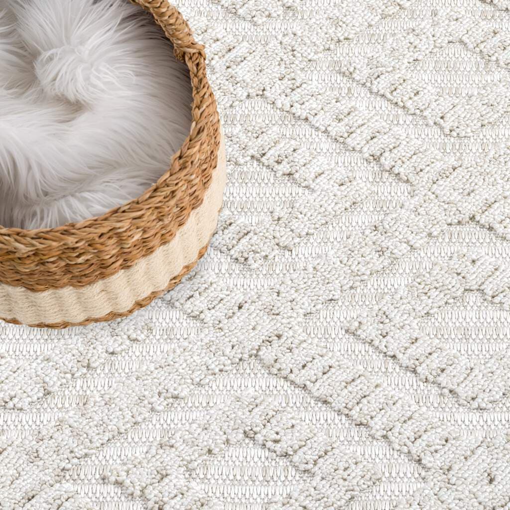 Carpet City Teppich »CLASICO 8927«, rund, 11 mm Höhe, Kurzflor, Hochtief-Muster, Boho, Wohnzimmer