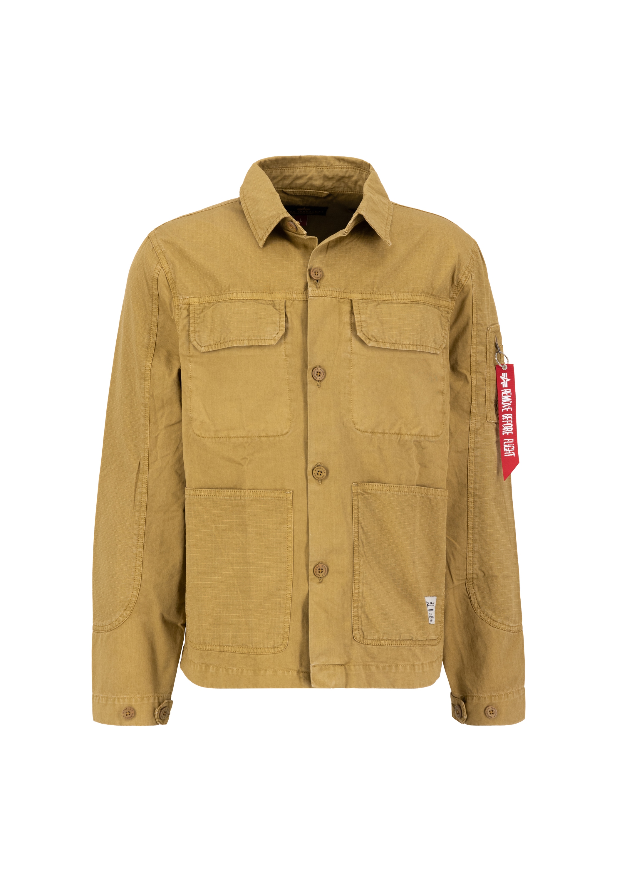 Alpha Industries , Hemdjacke »Color Block Overshirt« , grün , S , Cotton Twill Stoff