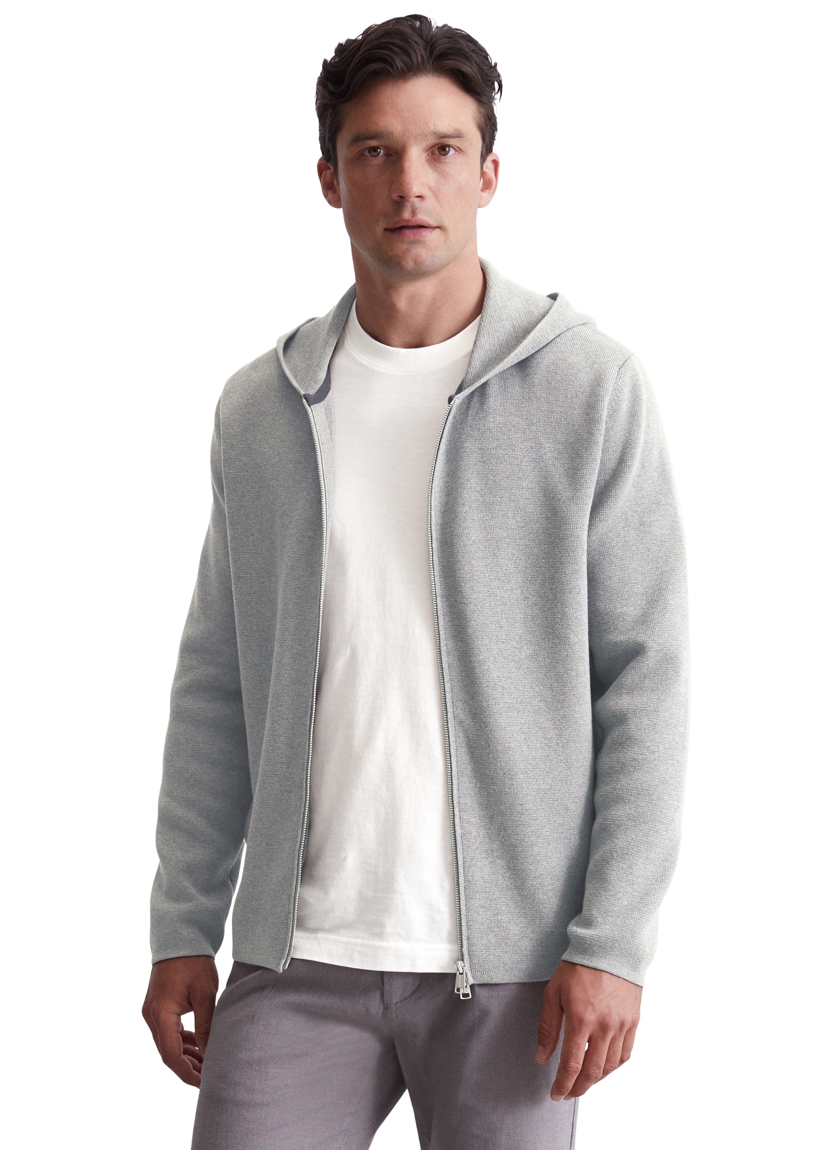 Marc O'Polo Kapuzenstrickjacke, mit Zwei-Wege-Reissverschluss