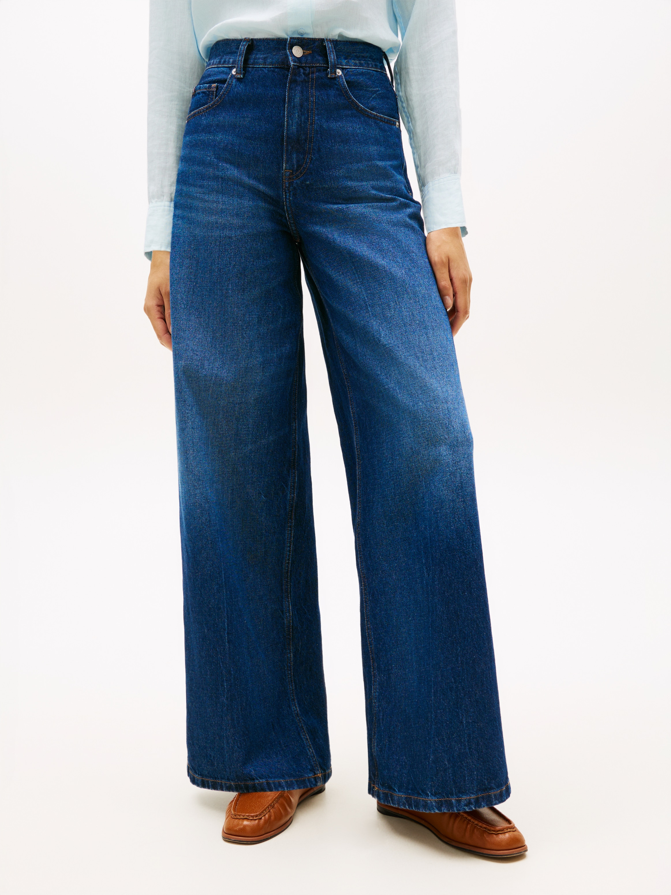 Image of Tommy Hilfiger Weite Jeans "DNM NEW DOREEN 70S WIDE LEG HW" Baumwolle, lässig geschnitten, wide fit, high waist