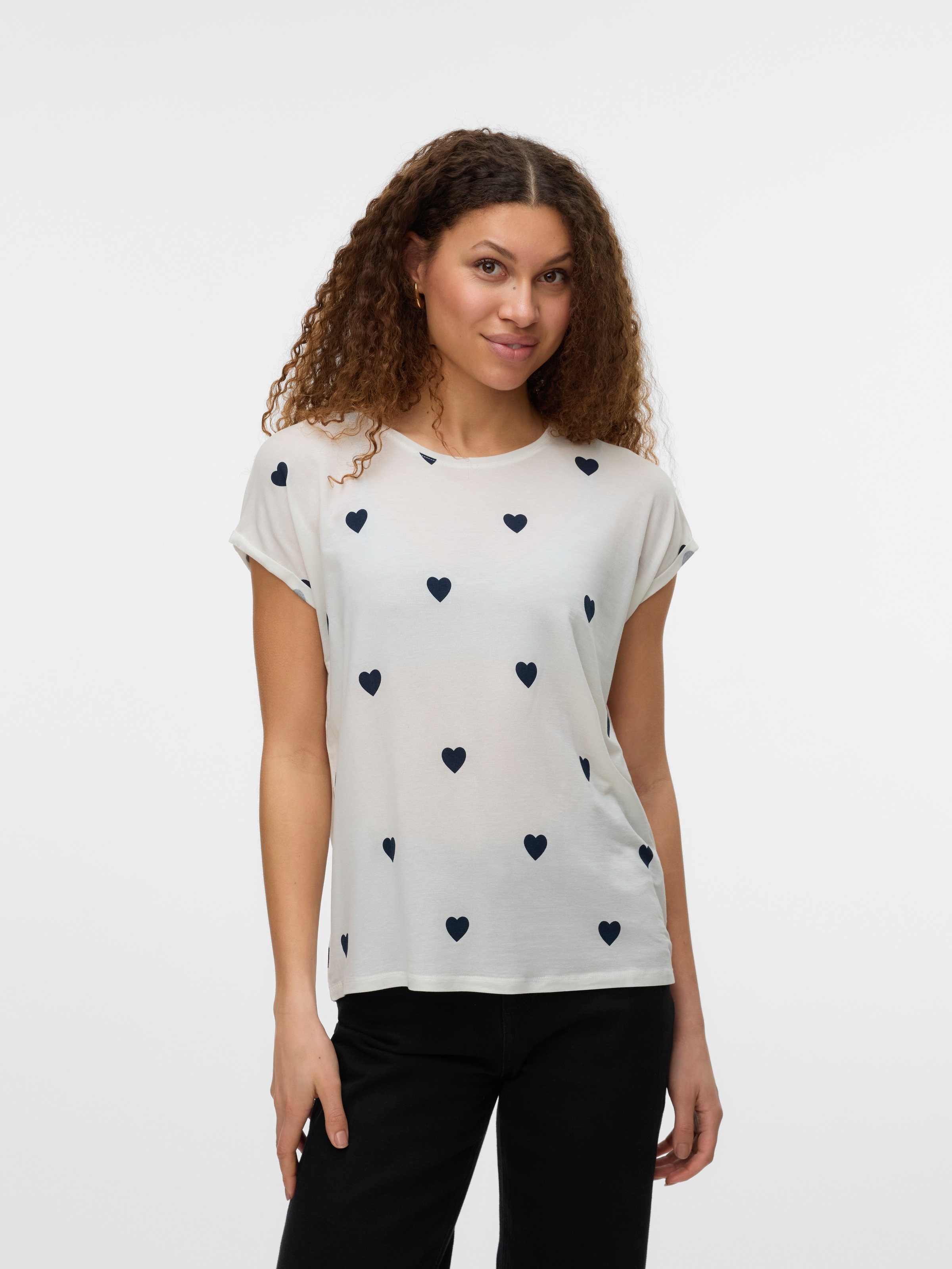 Image of Vero Moda Kurzarmshirt "VMAVA SS TOP MULTI AOP NOOS" Materialmix, regular fit