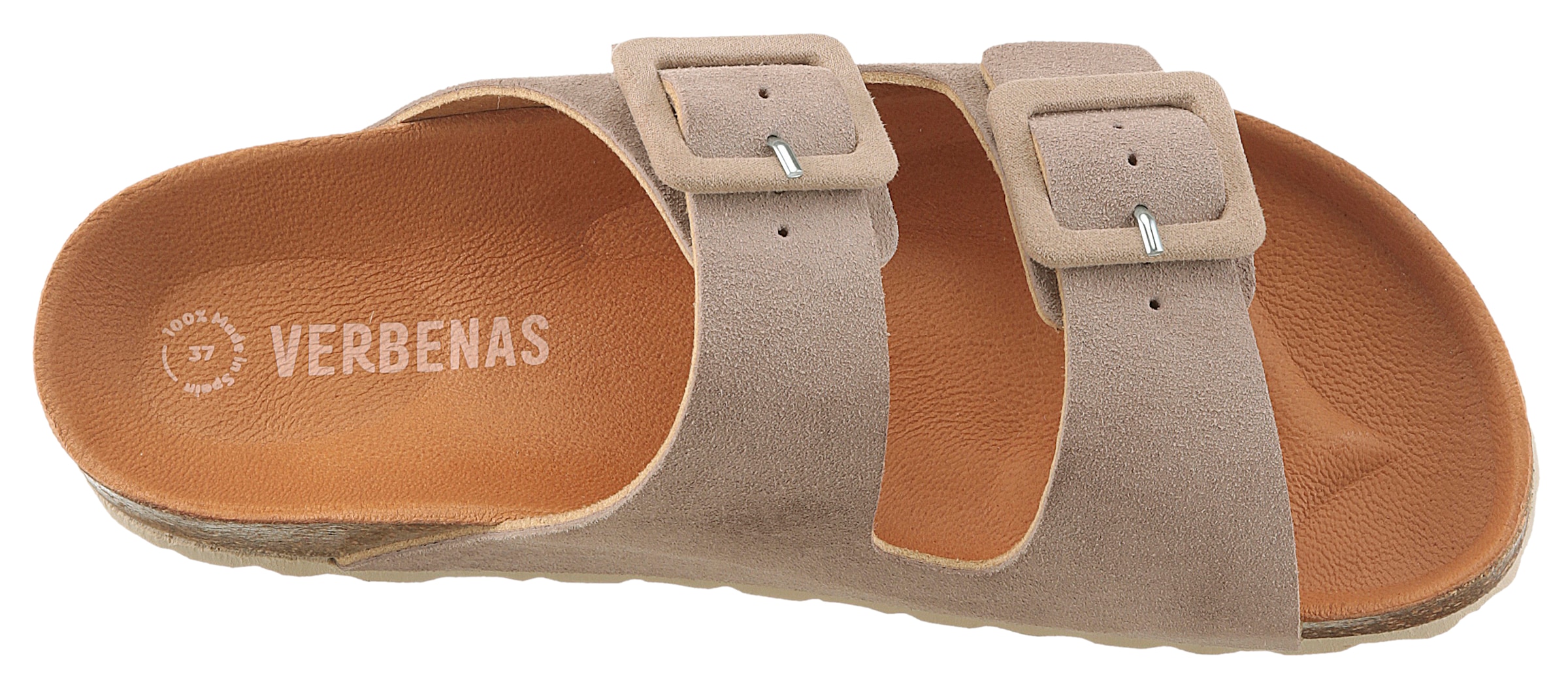 VERBENAS Pantolette »Randell Velour«  Sommerschuh, Schlappen, Hausschuh, Urlaubschuh mit Softfussbett