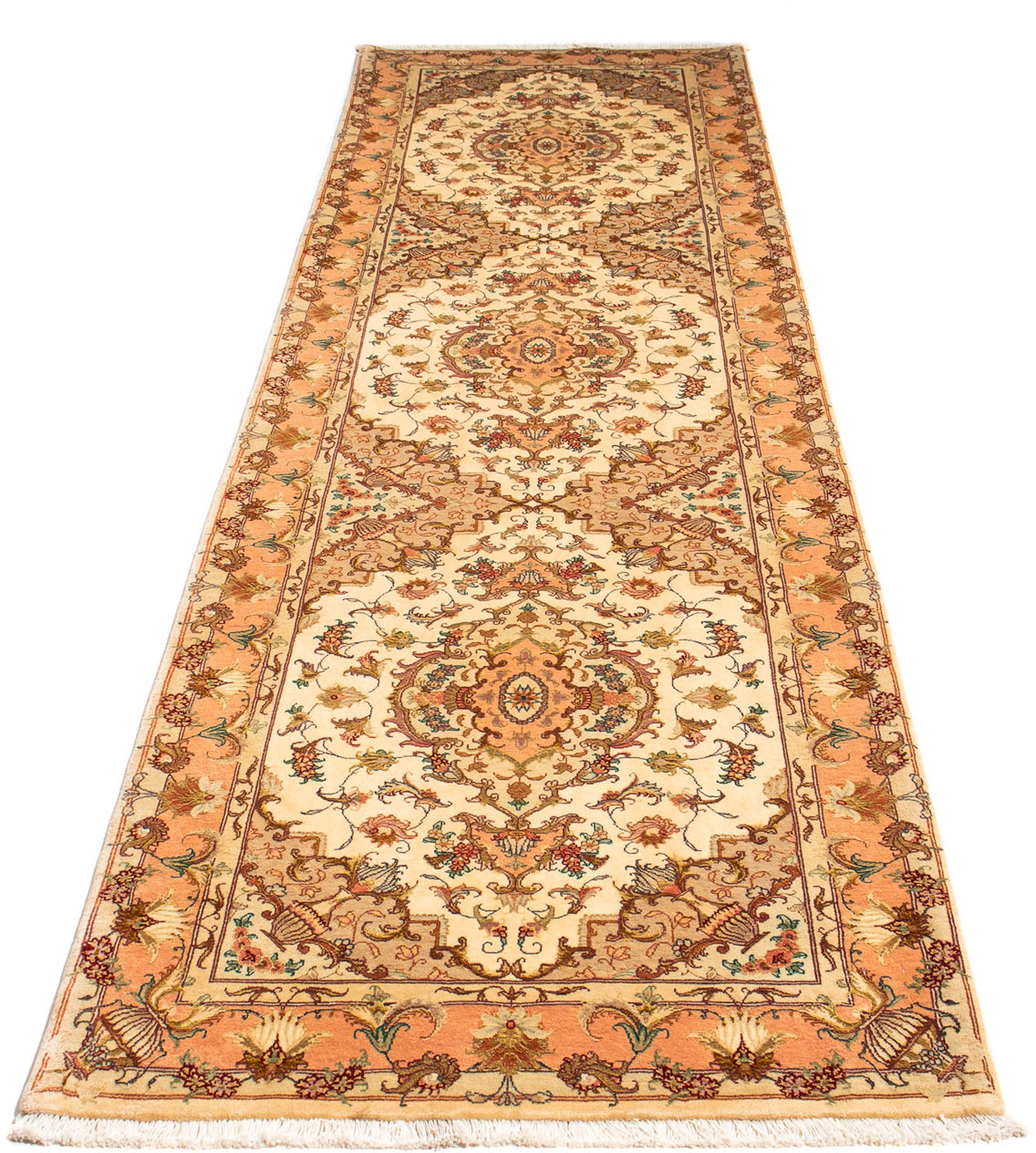 Image of morgenland Orientteppich »Perser - Täbriz - Royal - 314 x 87 cm - hellbraun«, rechteckig, 7 mm Höhe, Wohnzimmer, Handgeknüpft, Einzelstück mit Zertifikat bei Ackermann Versand Schweiz